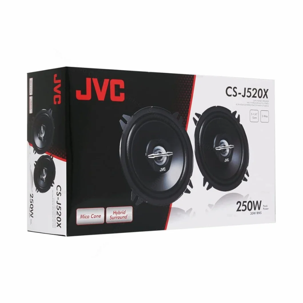 JVC CS-J520X Diffusori stereo per auto, a 2 vie, 250W/30W RMS, 40 - 22.000 Hz, Surround ibrido, Nero, 13 cm