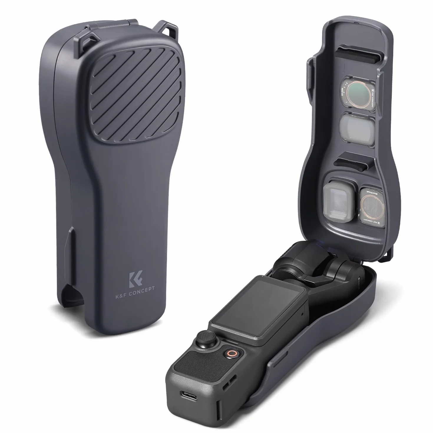 K&F CONCEPT PT61 Custodia Protettiva Compatibile con DJI Osmo Pocket 4/Pocket 3 con Spazio Filtri, Guscio Rigido con Interno Morbido, Design Esclusivo, Apertura Facile