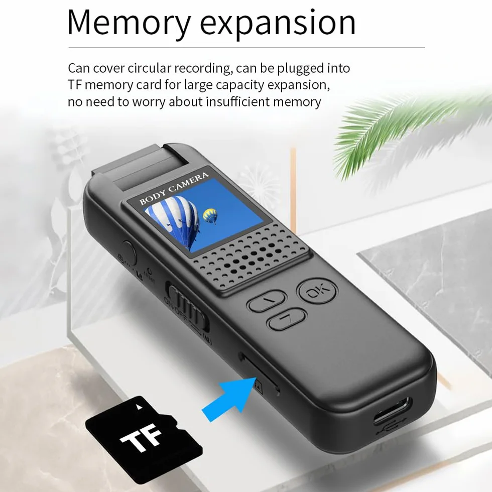 Andoer Body Cam con Audio e video Mini Telecamera per il Corpo True 1080P Small Body Camera Personal Pocket Video Camera Camera Indossabile per Corsi incontri corse Consegna Domicilio Polizia