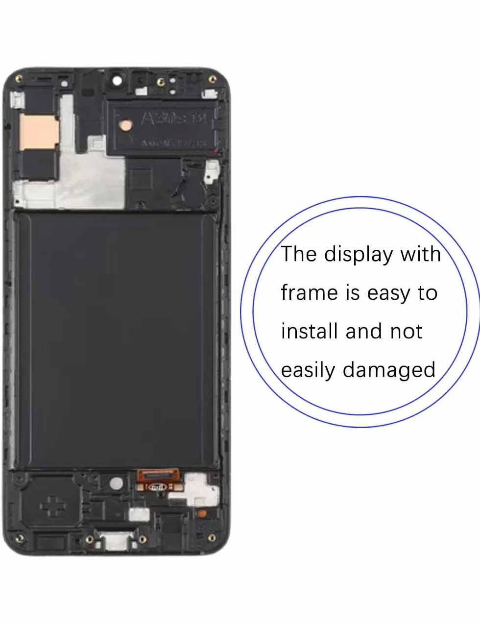 Schermo LCD sostitutivo per Samsung Galaxy A30s, schermo TFT LCD, A307F A307FN A307G, schermo LCD Display Touch Digitizer Assembly Kit di riparazione (senza impronte digitali, nero con cornice)