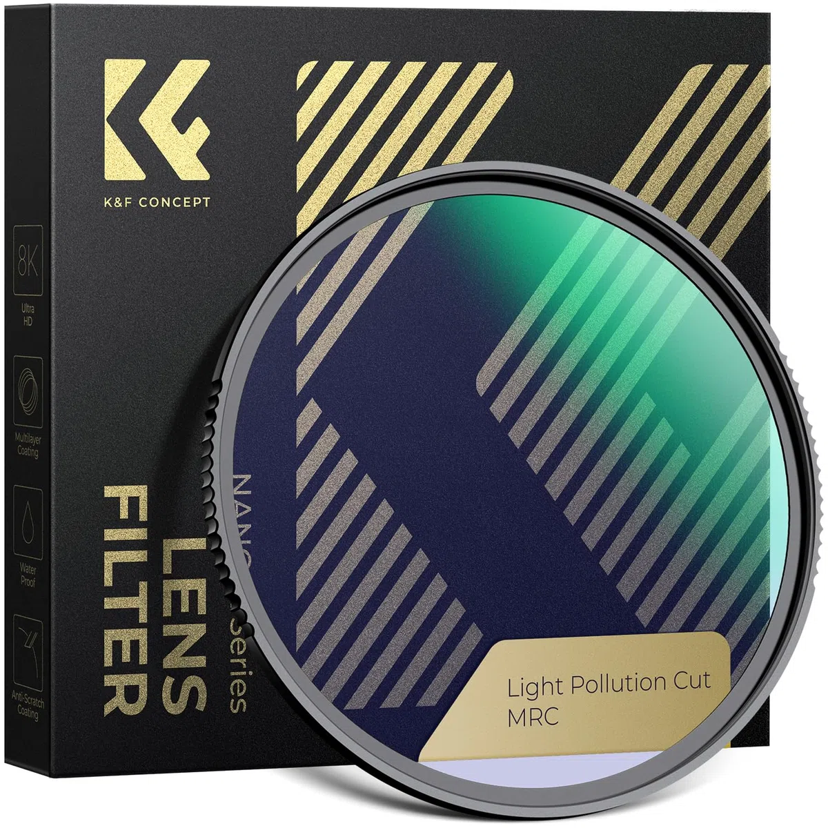 K&F CONCEPT Nano-Xcel 77mm Filtro Notturno Naturale Luce Notturna Anti-Inquinamento Luminoso, Filtro per Scatti Notturni Astrofotografia con Rivestimento a 28 Strati