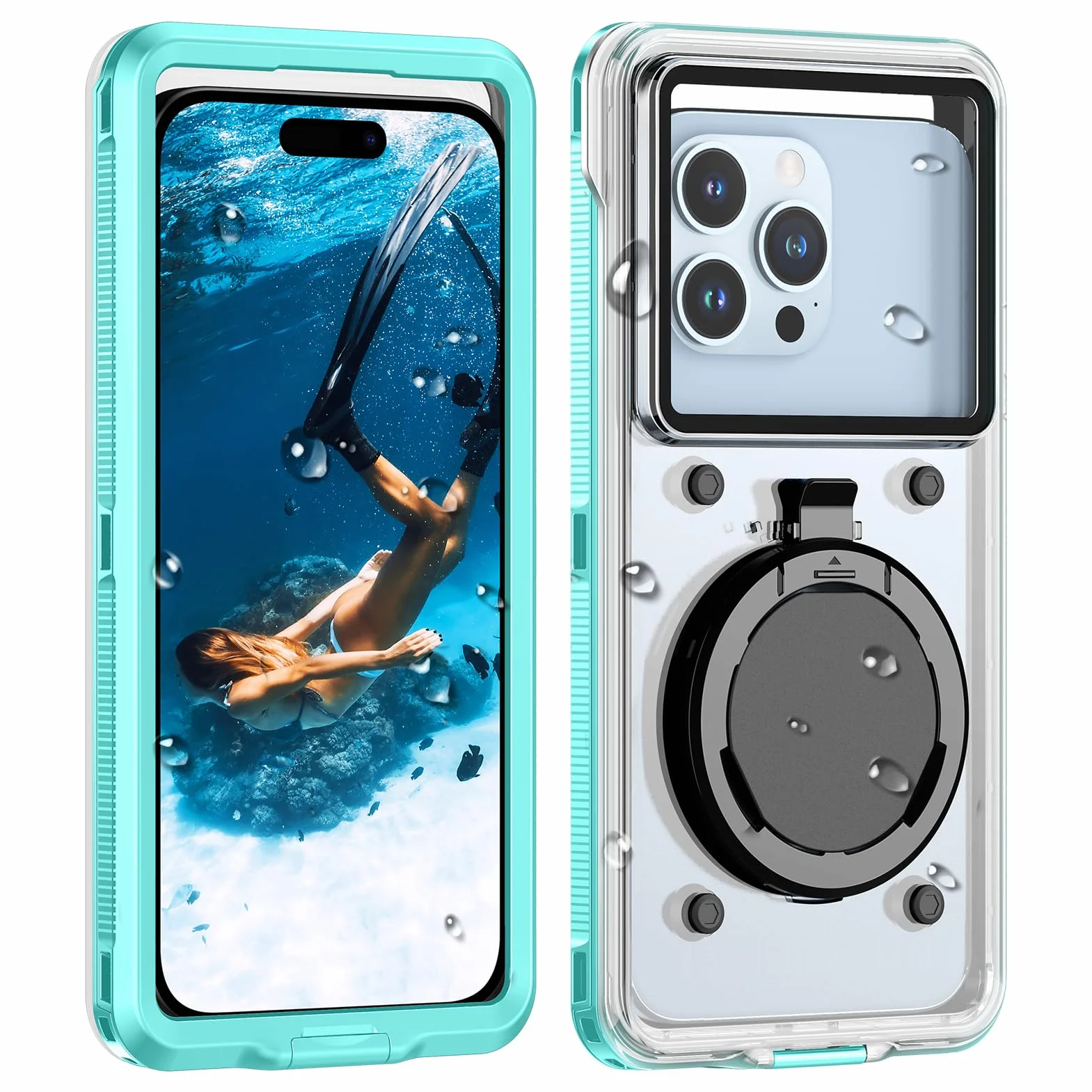 Custodia Impermeabile 15M Smartphone [Universale] IPX8 Cover Subacquea Professionale [Touchscreen Subacqueo] Asciutta Borsa per iPhone Samsung Galaxy Huawei XiaoMi Oppo Vivo 4.7-6.9'' Blu