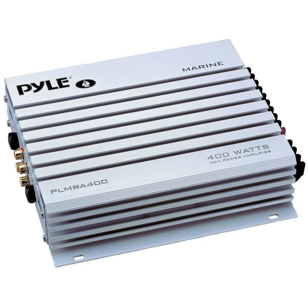 Pyle PLMRA400 Amplificatore Impermeabile Marino per Uso Nautico 4 CANALI da 200 Watt RMS E 400 Watt Max per Barca Piscina Resistente all'Acqua per IMBARCAZIONI O Locali ALL'APERTO