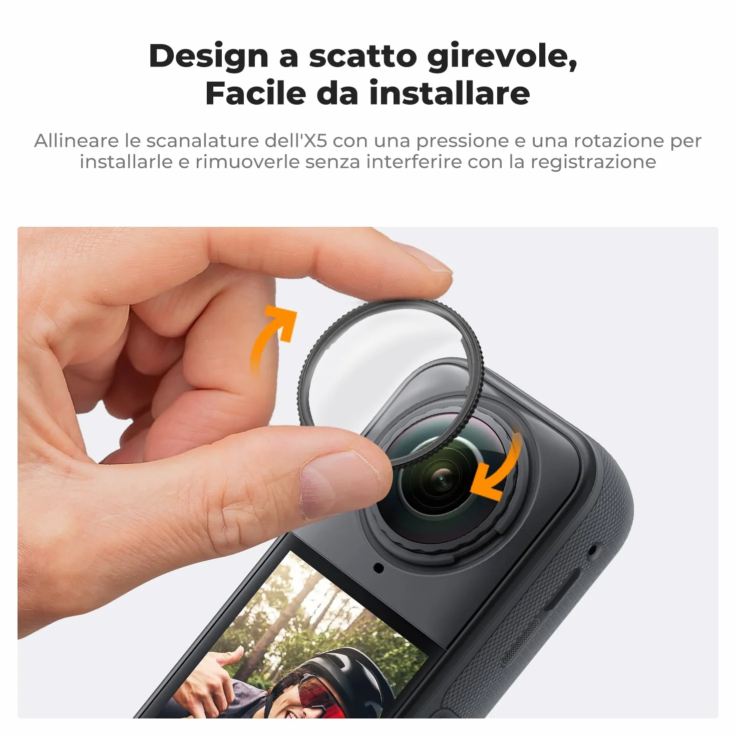 K&F Concept Premium Lens Guards compatibile con Insta360 X5, Copertura Protettiva della Lente in Vetro Ottico Temperato ad Alta Trasparenza, Kit di Sostituzione del Tappo Antigraffio Multi-Coated