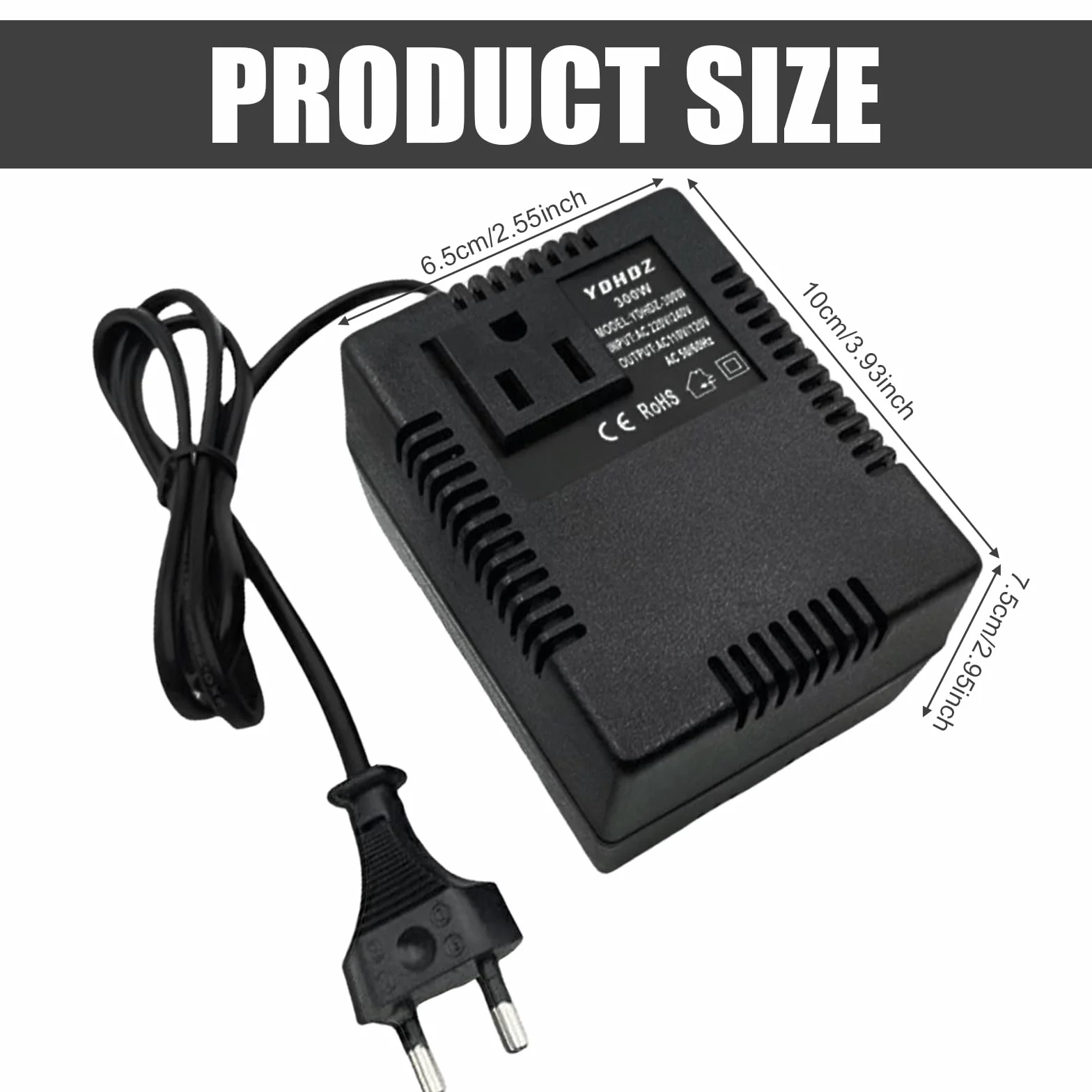 GBKDQQ Trasformatore di corrente 220 V a 110 V 300 W convertitore di corrente adattatore da viaggio spina europea