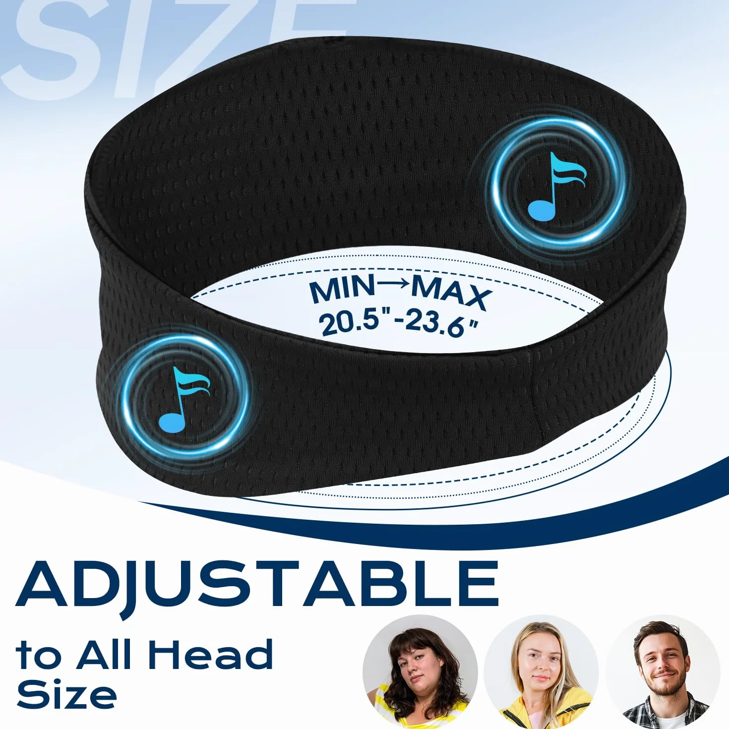 LC-dolida Cuffie Bluetooth con Archetto per Dormire e Sport, Fascia per Cuffie Sportive Maschera del Sonno, Fascia Musicale per Sportivo, Jogging, Yoga, Viaggio, Argento