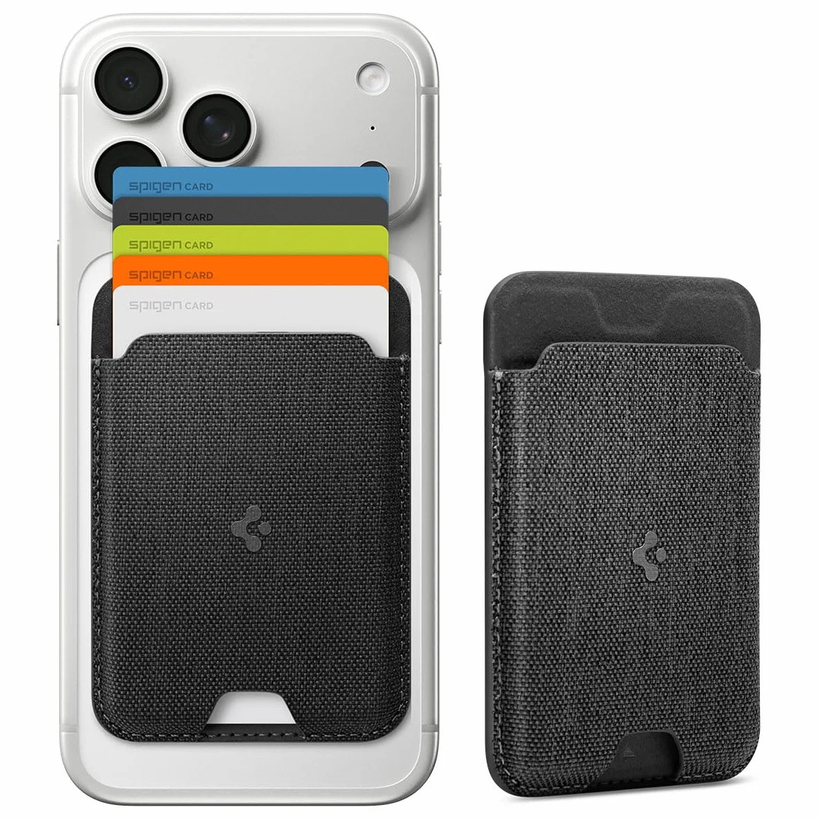 Spigen Urban Fit MagFit Portafoglio (5 carte) Magsafe Wallet Magnetico Portacarte Compatibile con iPhone 17/16/15/14/13/12 Modelle, Accessori MagSafe - Nero