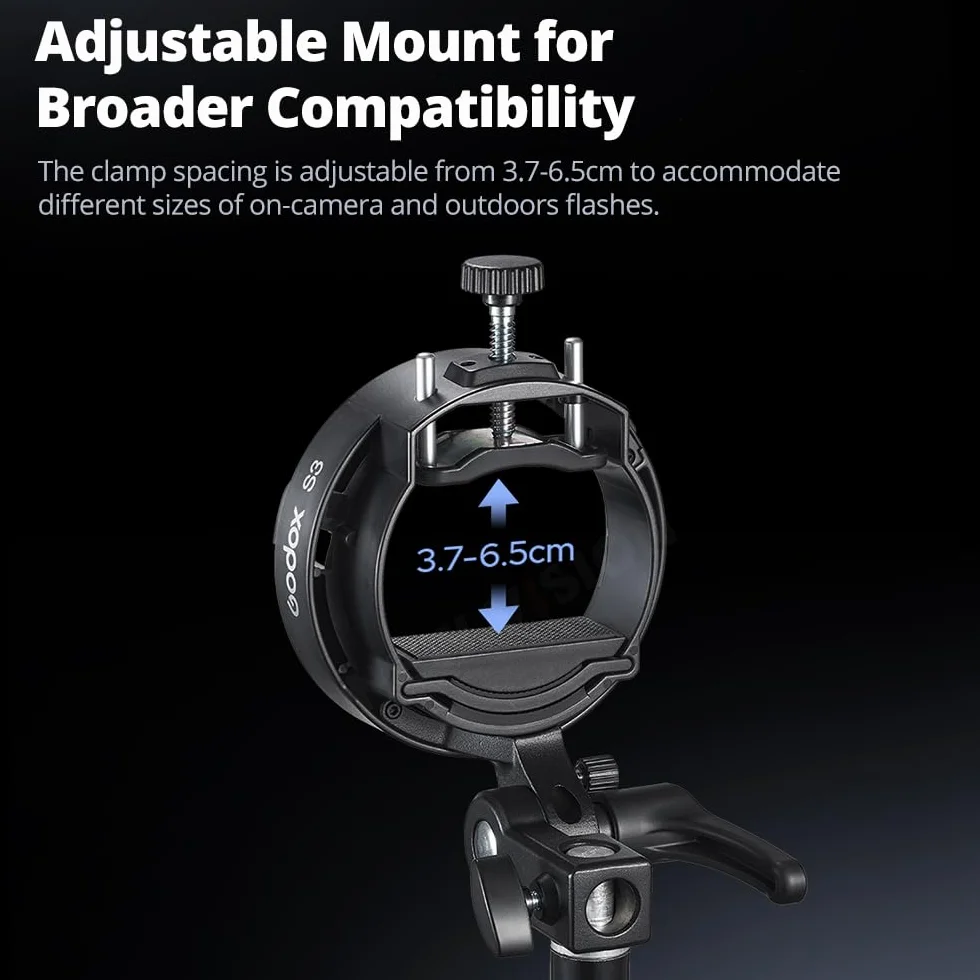 Godox Staffa S3 Speedlite per Godox AD200Pro II, AD300Pro II, per V1Pro /V100 Round Head Speedlite, V860III / TT685II / V480 Series.
