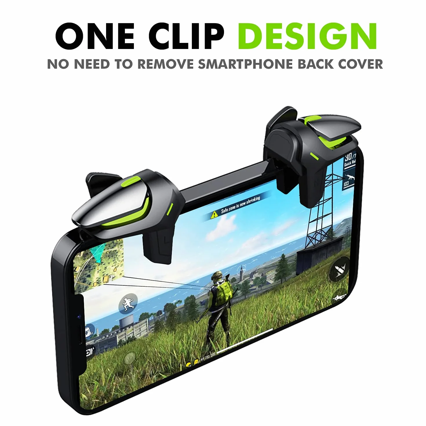 SpinBot BattleMods NinjaX | Mobile Gaming Triggers | 5X Faster with Capacitive Conduction | for BGMI/Free Fire Max/COD Mobile - (Black)