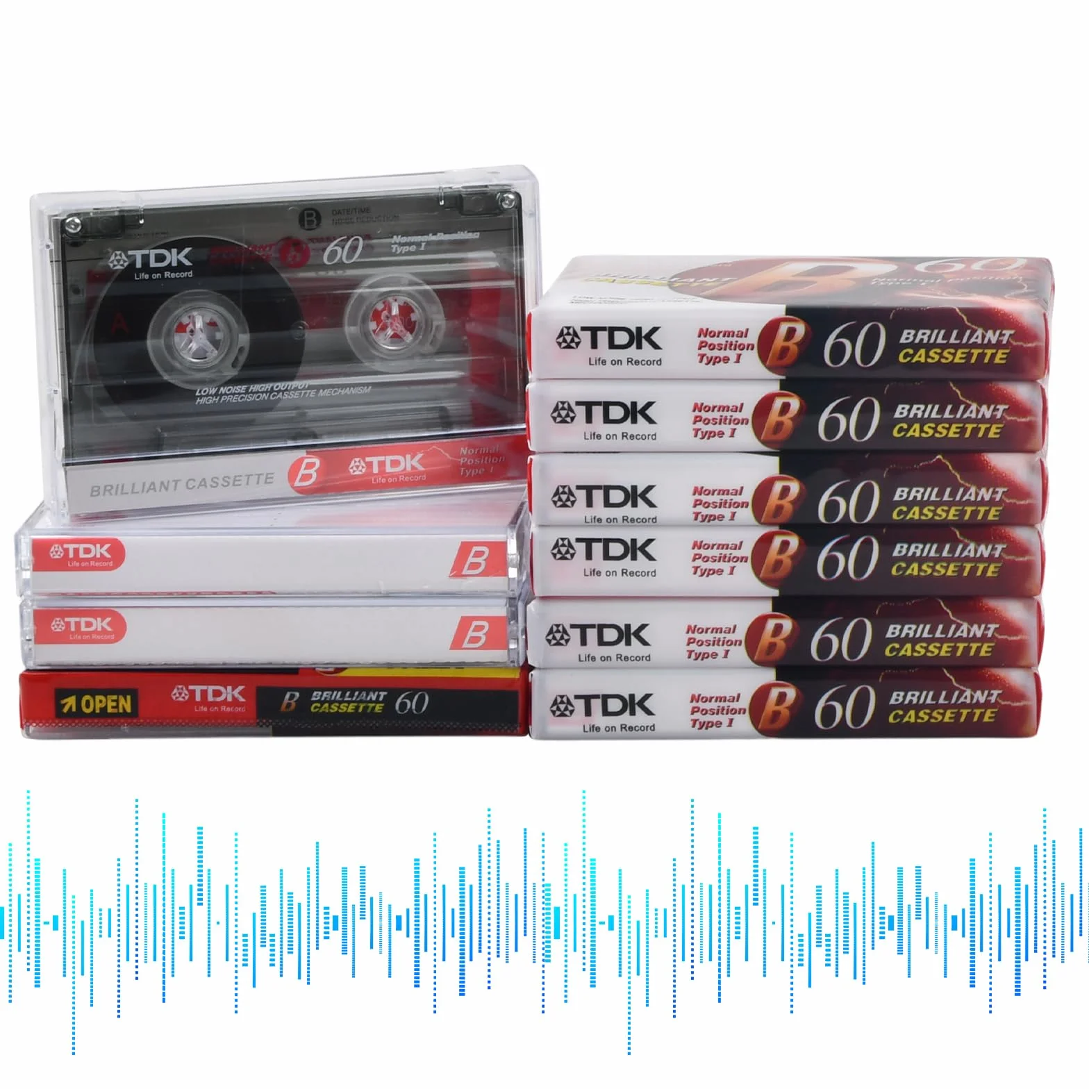Confezione da 10 Cassette, 60 Minuti Musicassette Vergini, Nastri per Cassette Vuote, Basso Rumore, per Conferenze, Seminari, Registrazione Quotidiana