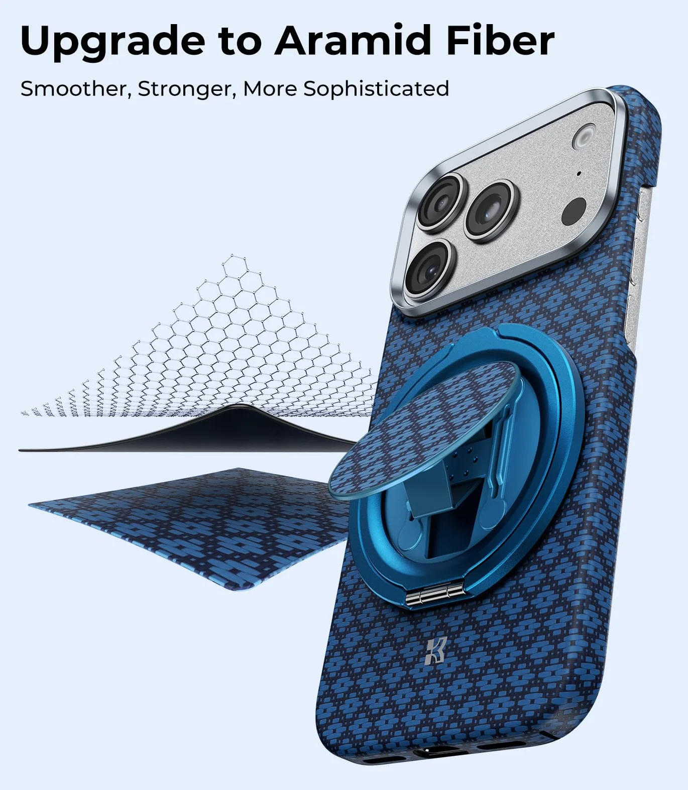 BENKS ArmorPop Anello Magnetico Cellulare per MagSafe - Impugnatura e Supporto Regolabile in Fibra Aramidica, Leggero e Resistente, per iPhone 17/16/15/14 Pro Max e Cover MagSafe