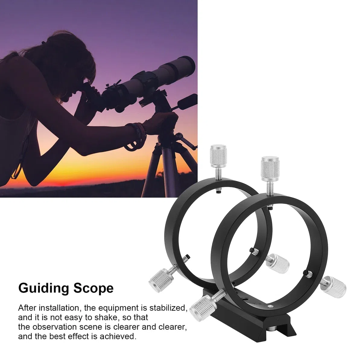 Anello Per Cannocchiale Di Guida Per Telescopio,Supporto Per Telescopio Guida,tubi Di Telescopio Interamente in Metallo Per Cercatori Stellari Per Telescopi Con Diametro Interno Di 43-70 Mm