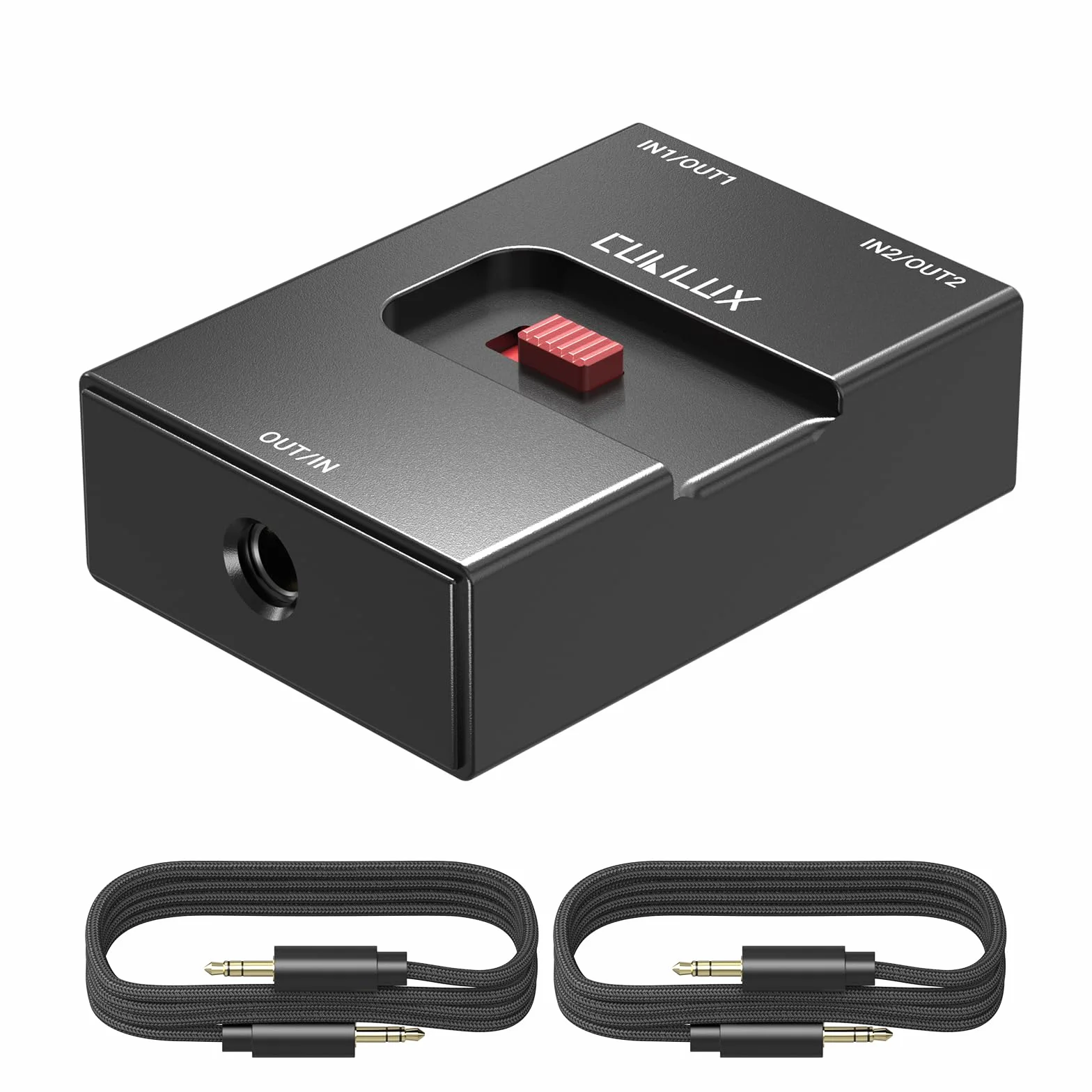 Cubilux przełącznik audio 3,5 mm TRS 2-in-1-out 1/8" A/B AUX do PC