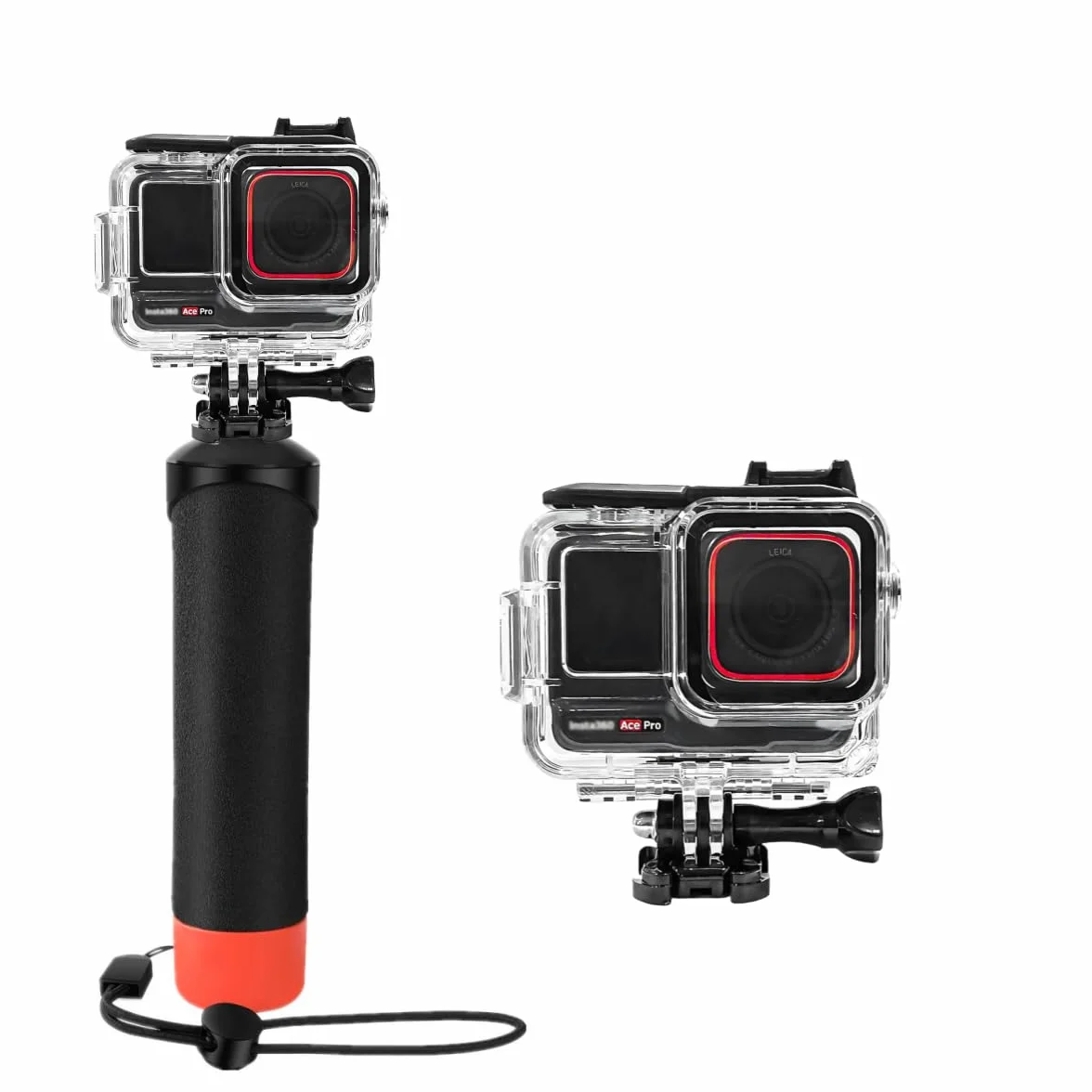 Custodia impermeabile e impugnatura galleggiante compatibile con Insta360 Ace Pro, custodia protettiva subacquea con accessori per staffa