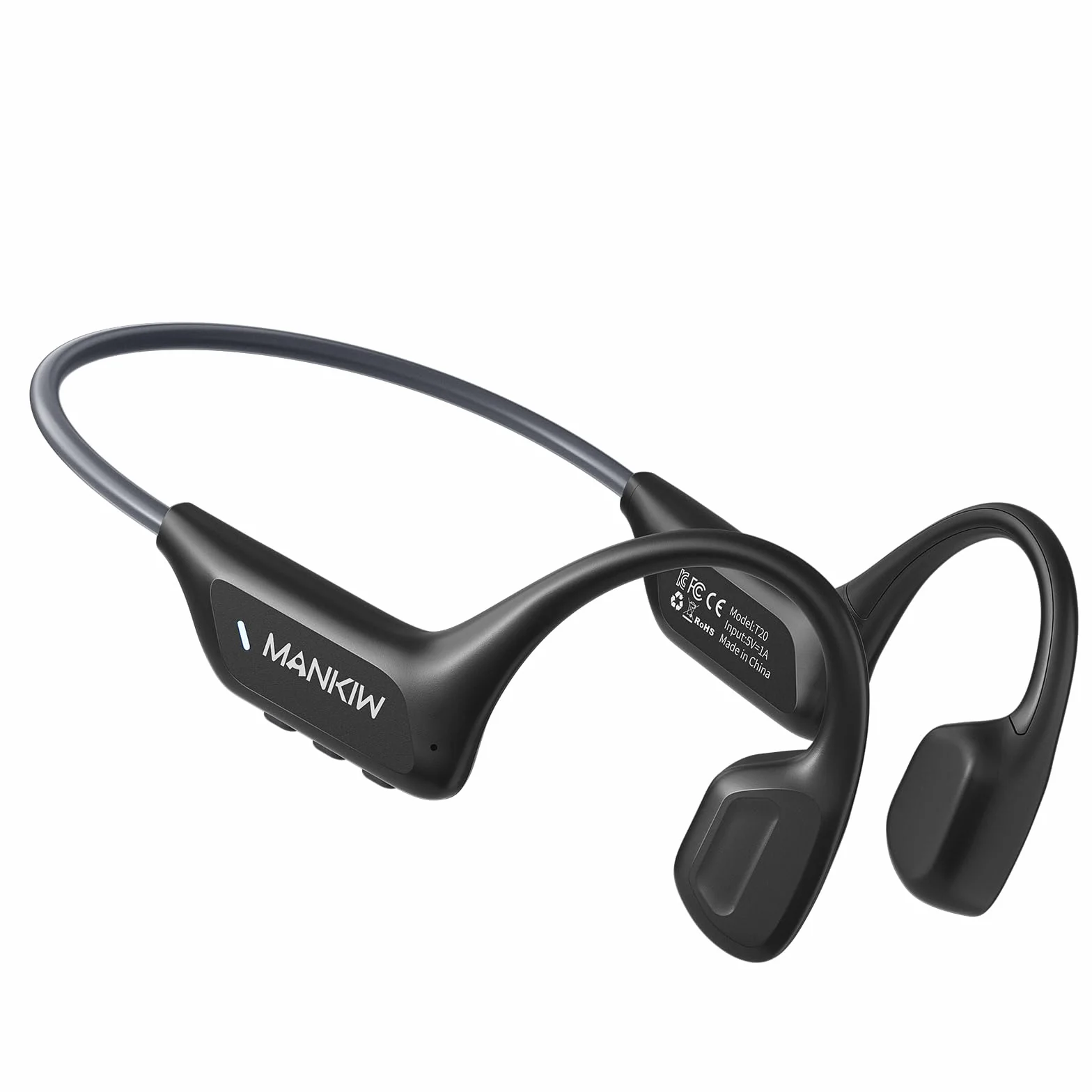 MANKIW Cuffie Conduzione Ossea, IP68 Cuffie Open Ear Bluetooth 6.0, Auricolari Conduzione Ossea per Fitness, Corsa, Auto, Escursionismo