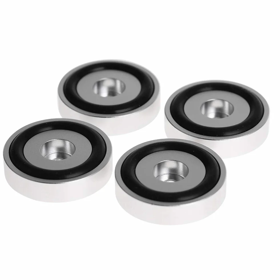 Piedini per amplificatori in lega di alluminio 40 x 10 mm universali argento