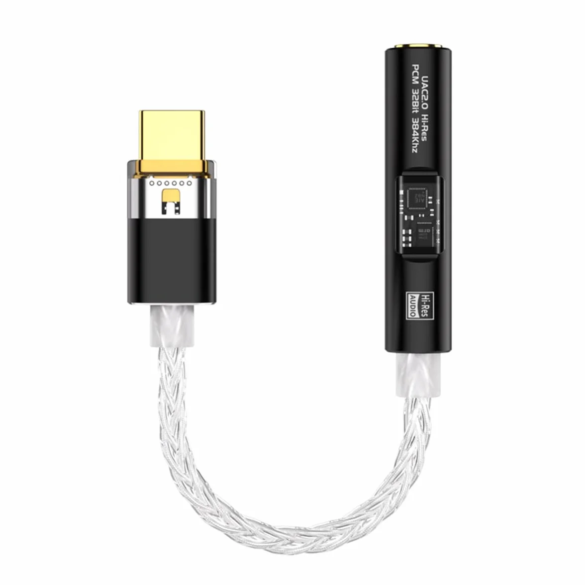 eppfun USB DAC Amplificatore per Cuffie, 32bit/384kHz Adattatore da USB-C a 3,5 mm Compatibile con iphone 16/15 iPad Smartphones PC/Laptops/Player