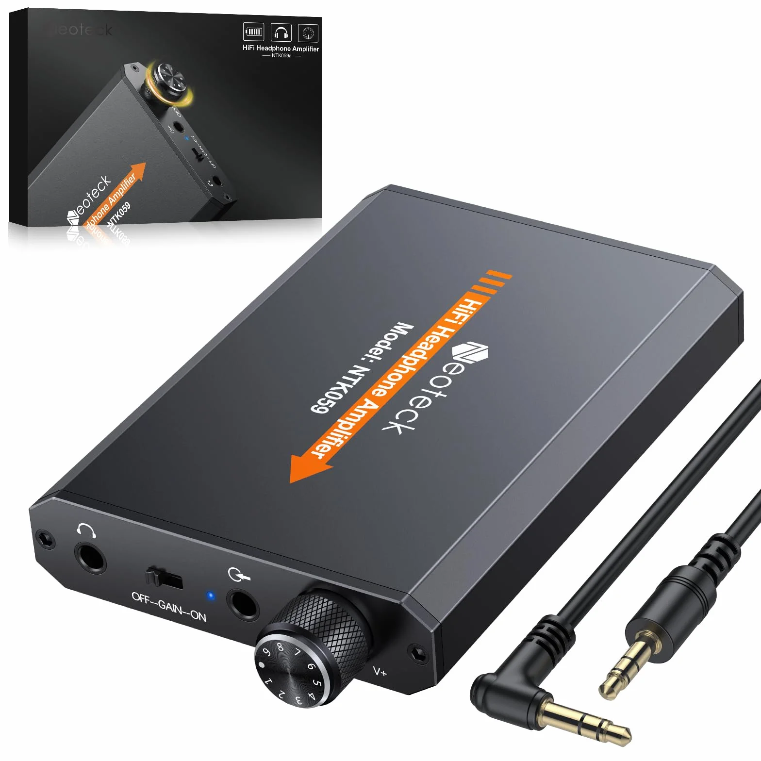 Neoteck Amplificatore Cuffie Portatile 3.5mm 16-300Ω HiFi Alluminio