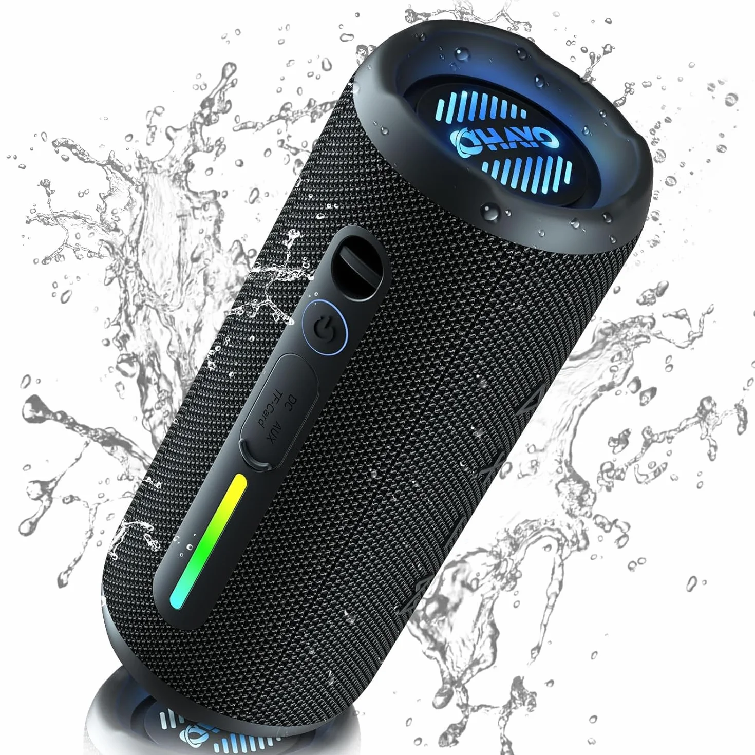 OHAYO Cassa Bluetooth Potente Portatile 24W, Altoparlante Bluetooth 5.3 con luci RGB e funzione di potenziamento dei bassi, 30 Ore di Gioco, Impermeabile IPX7, Adatto per Uso All'aperto, Feste