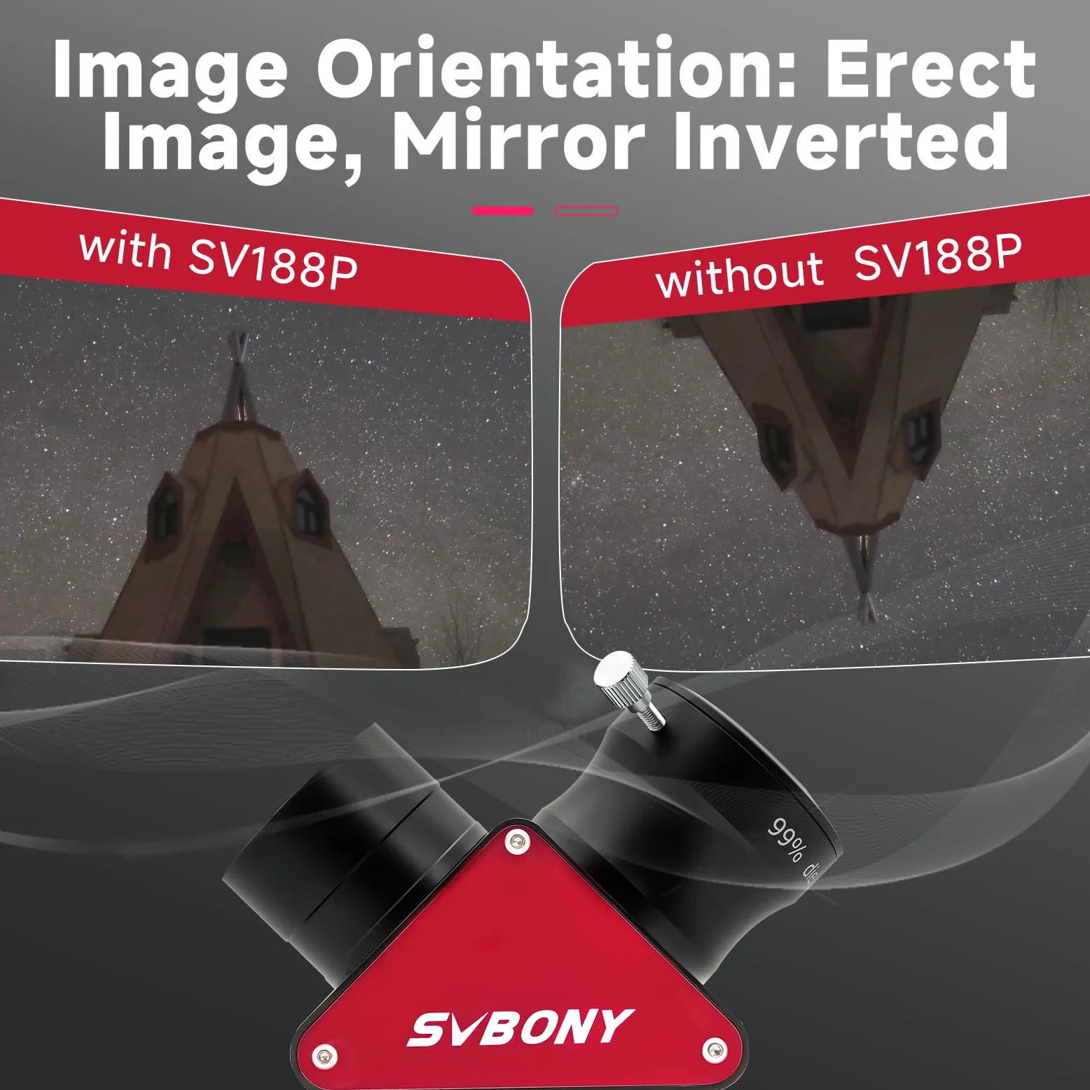 Svbony SV188P 2 pollici 90 gradi specchio dielettrico diagonale 99% riflettività rivestimenti dielettrici con anelli di compressione in ottone riflettività accessori per telescopi adatti per l'osserva