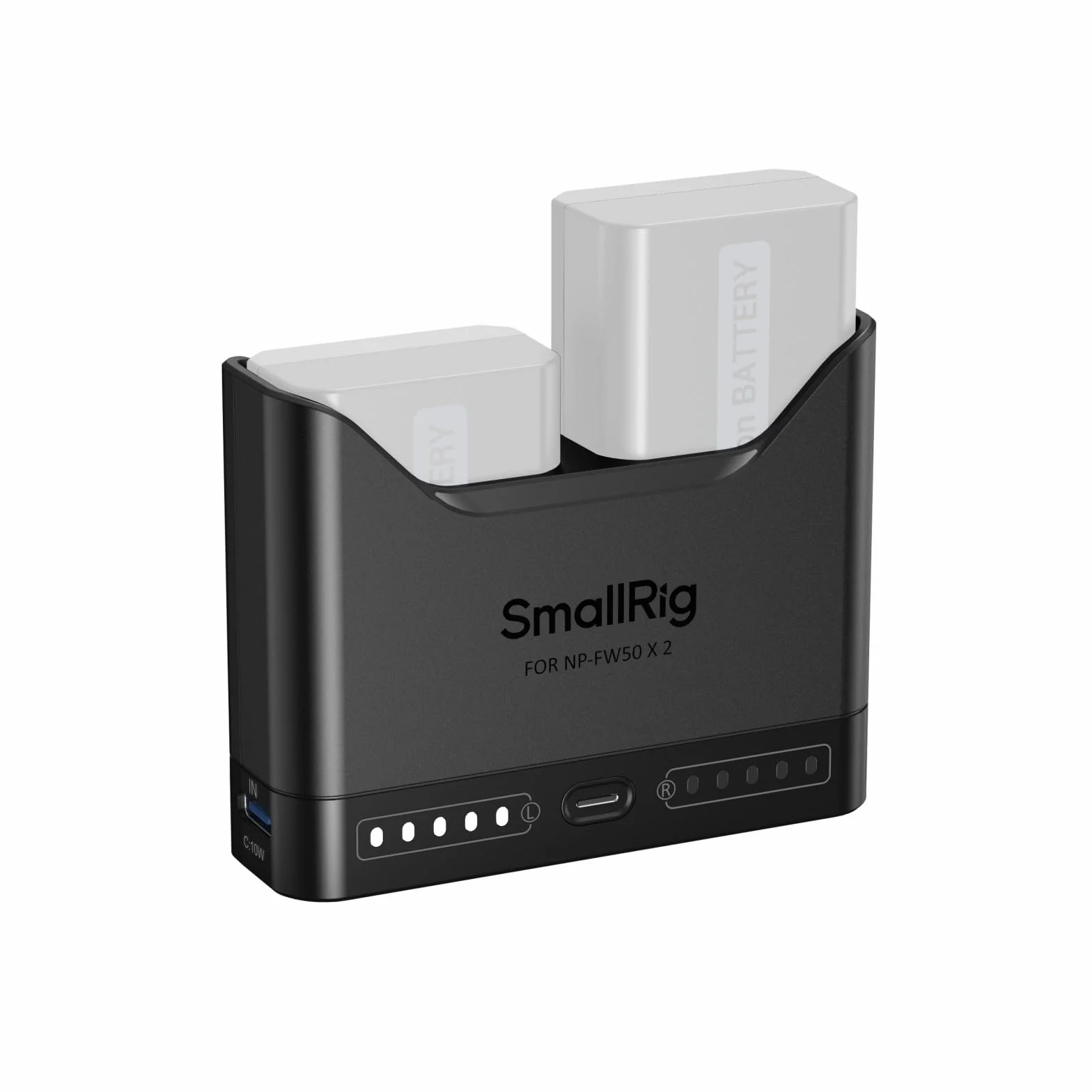 SMALLRIG Caricabatterie NP-FW50 per Sony, caricabatteria doppio slot da 2 ore con porta USB-C da 11 W, per Sony A6000 A6100 A6300 A6400 ZV-E10 A7 A7S A7R A7SII A7RII A5000 A5100 ILCE-QX1-5493