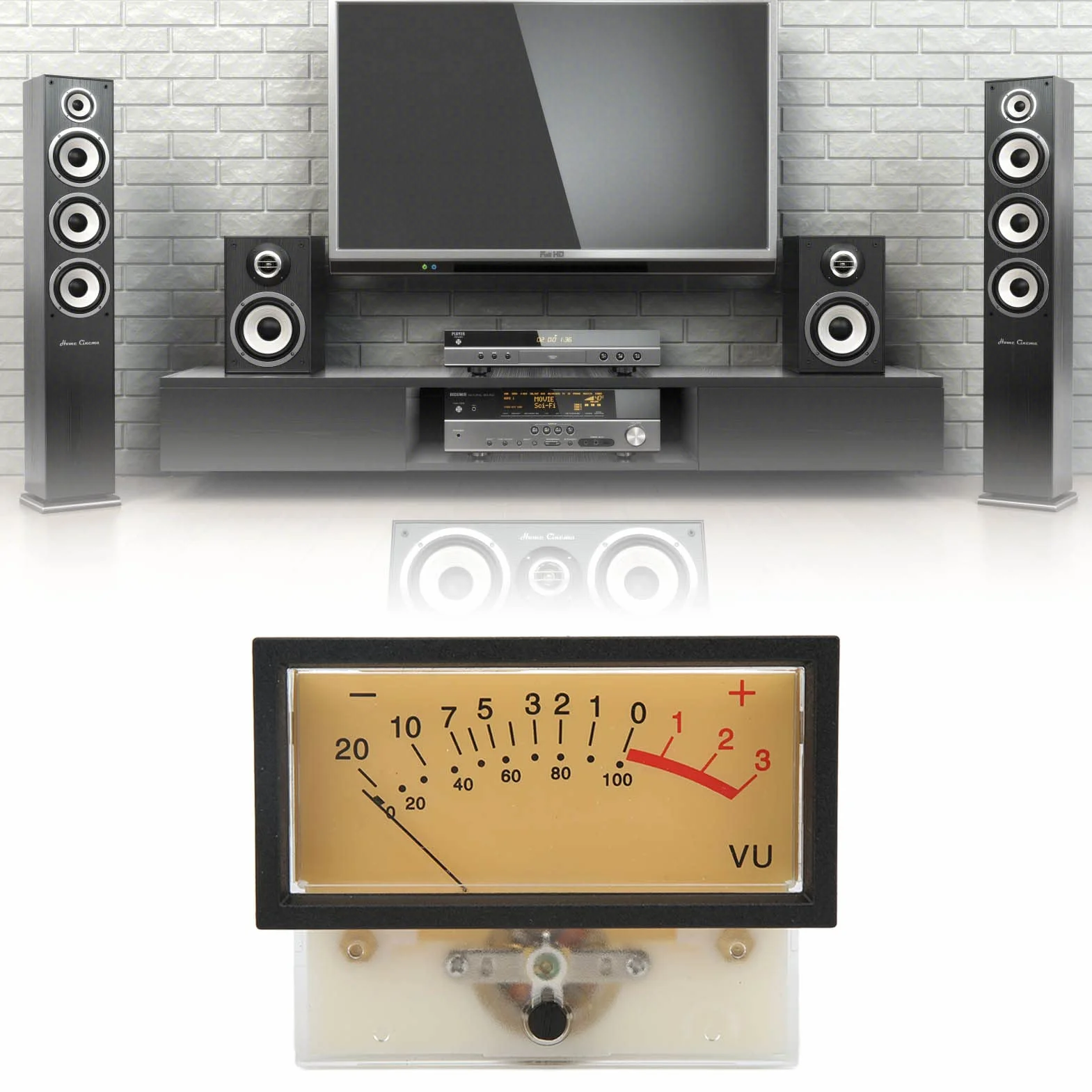 CHICIRIS Elevata Precisione Dell'intestazione VU-Meter con Retroilluminazione a LED per e Registrazioni Studios TN-73-HS-9213H VU Audio Measuring Device