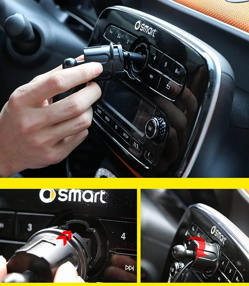 SHIFENG Supporto per Auto per Smart 453 Fortwo Forfour 2015-2021, Supporto per Telefono Cellulare e Navigazione, Accessori per Ricarica