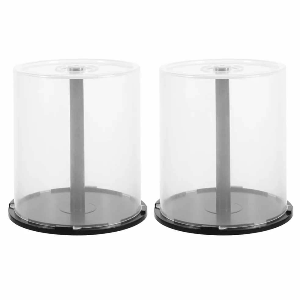 PRETYZOOM Scatola Per Torta Vuota Per Cd/Dvd Da 4 Pezzi Con Mandrino Scatola Di Immagazzinaggio Porta CD In Plastica Trasparente Secchio Per Riporre I Dvd Capacità Di 100 Per CD Dvd