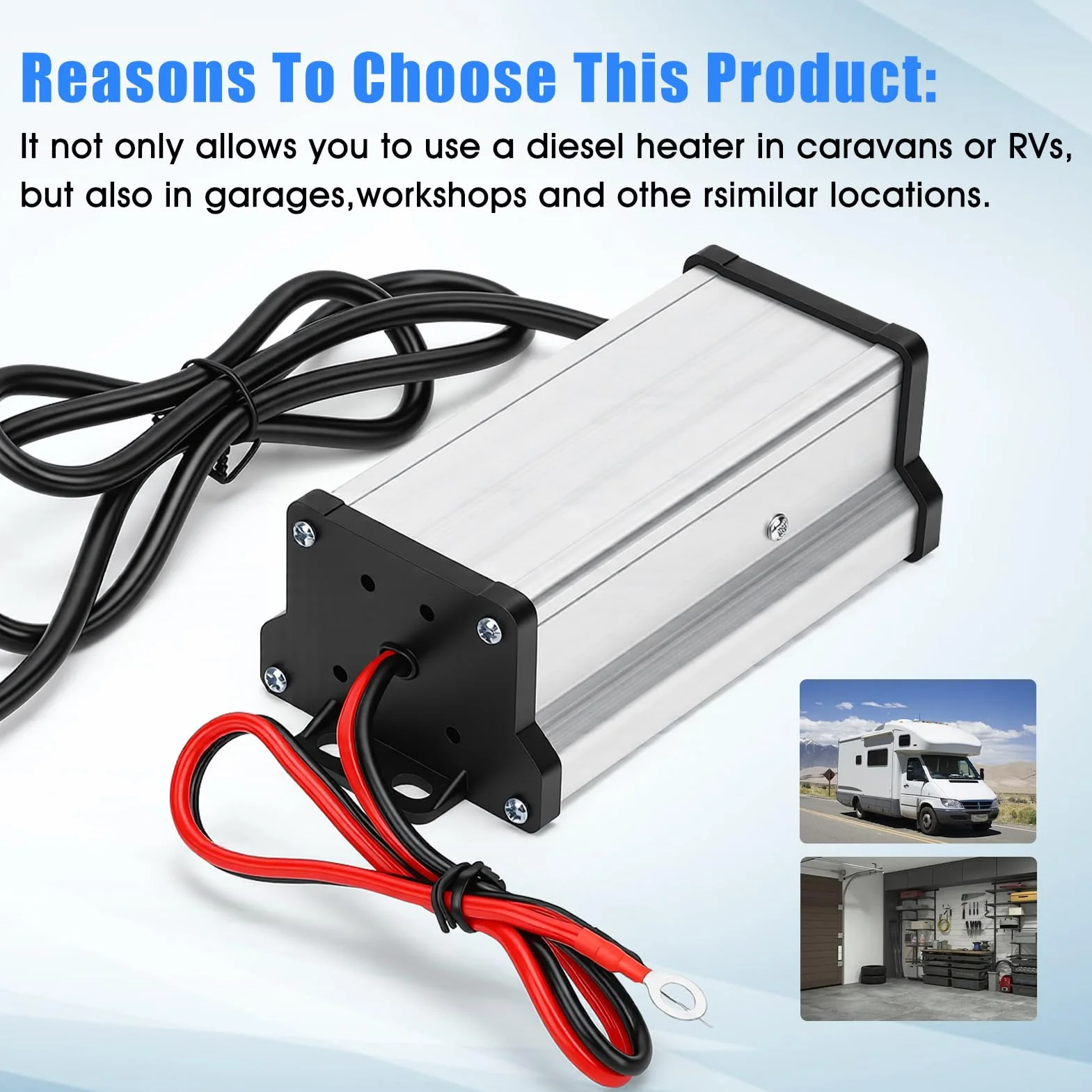 Convertitore da 220V a 12V, Adattatore di Alimentazione per riscaldatore, leggero e portatile Convertitore Di Tensione per roulotte, camper, illuminazione LED garage o interni