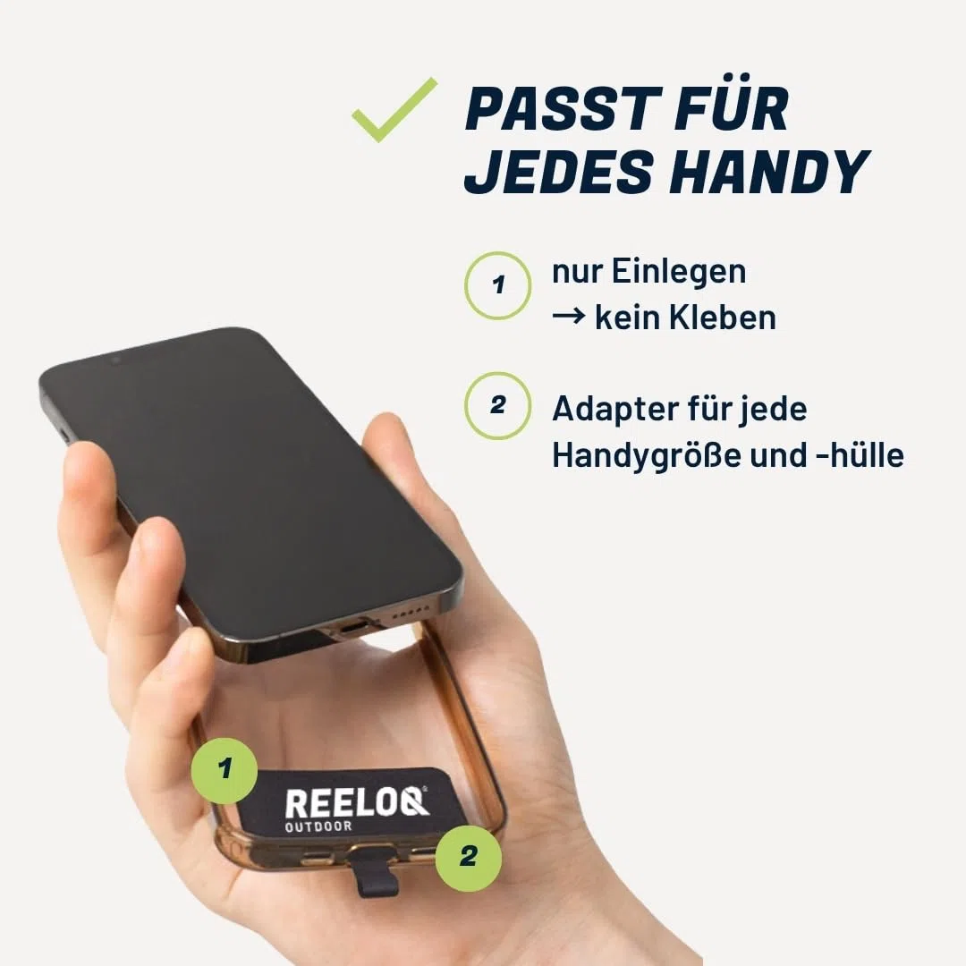 REELOQ PRO Smartphone Protezione, incl. tasca per zaino e cavo di sicurezza avvolgibile per cellulare, Nero , 9 cm x 16 cm