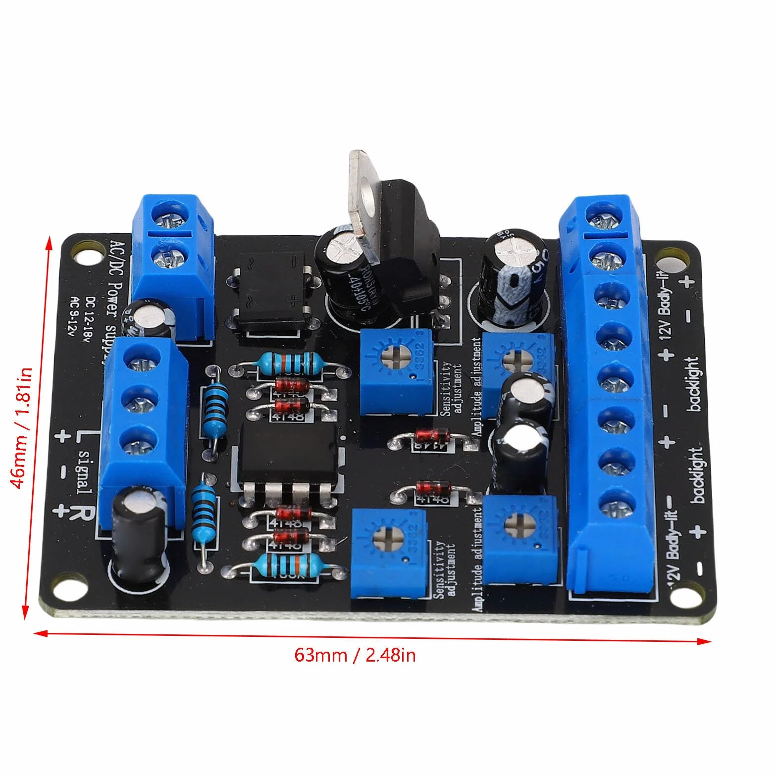 SEAFRONT Scheda Driver VU Meter Scheda Driver Livello DB Meccanismo di Azionamento della Testina Migliorato Ingresso CA 9-12 V CC 12-18 V con Regolazione di Ampiezza e sensibilità per la