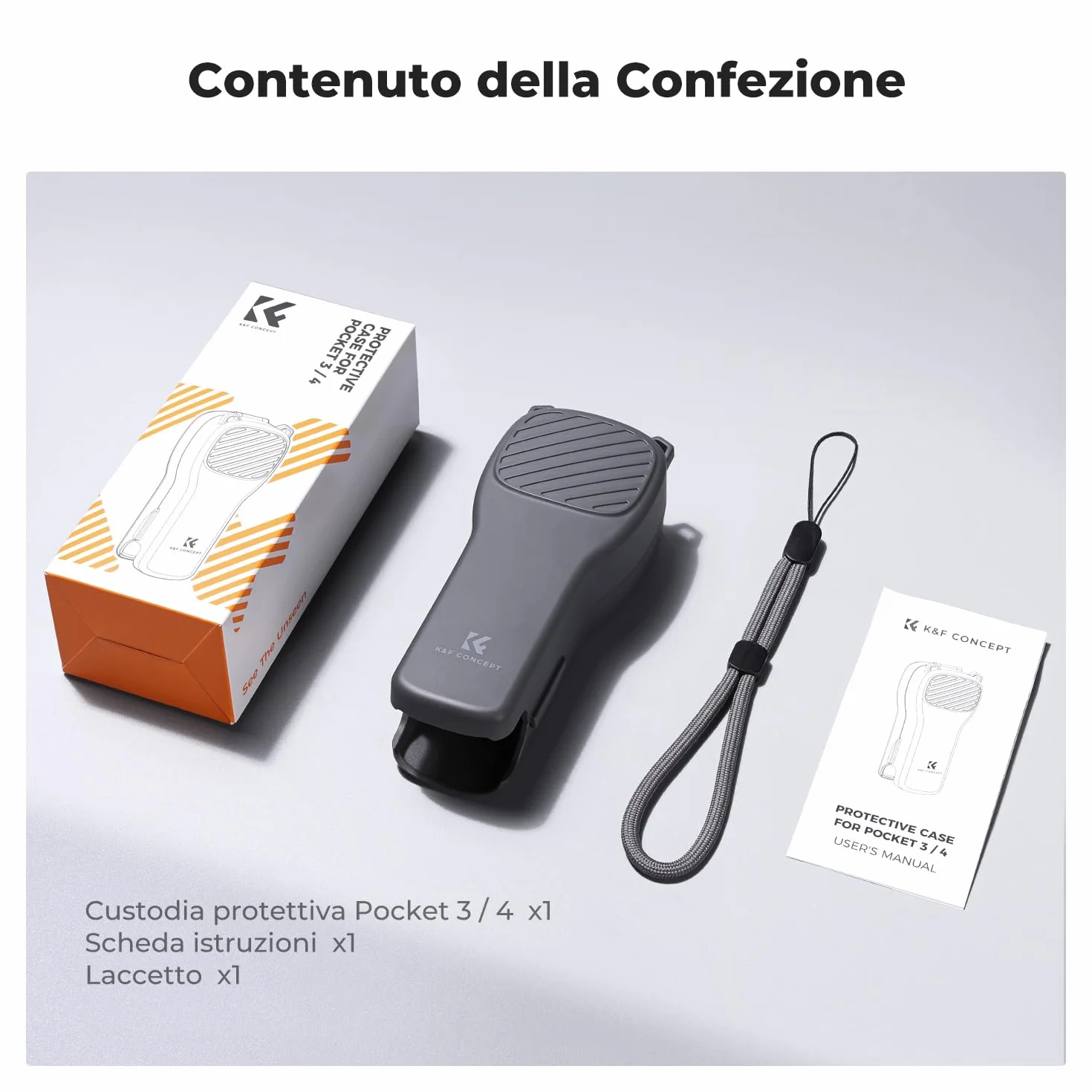 K&F CONCEPT PT61 Custodia Protettiva Compatibile con DJI Osmo Pocket 4/Pocket 3 con Spazio Filtri, Guscio Rigido con Interno Morbido, Design Esclusivo, Apertura Facile
