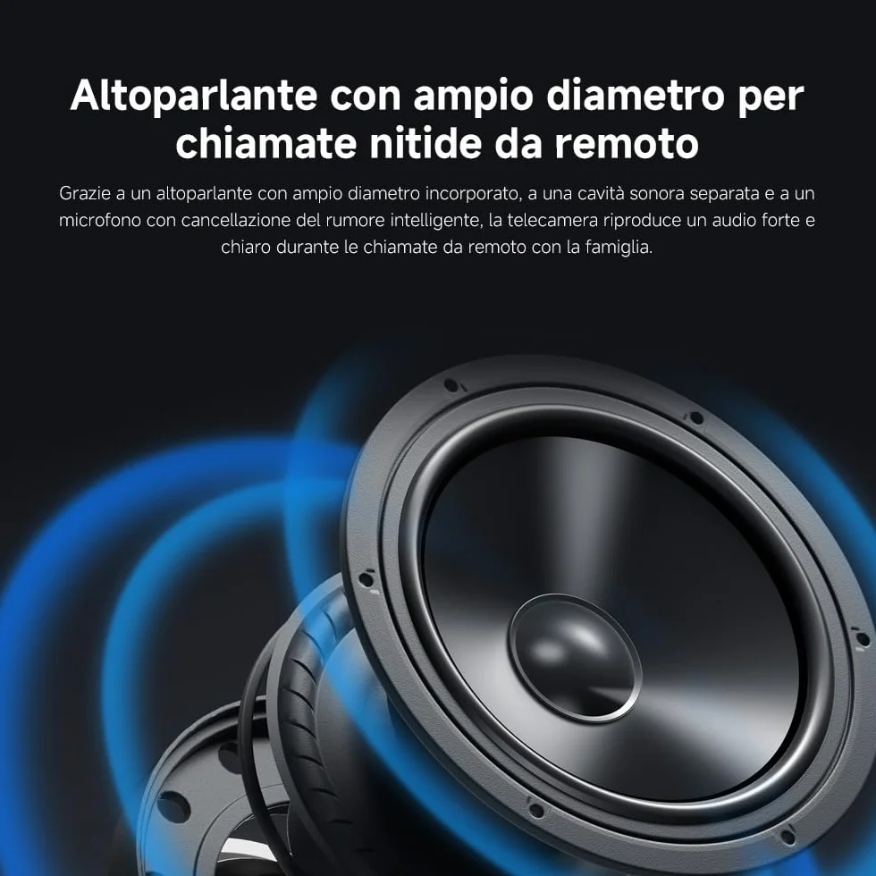 XIAOMI Smart Camera C301 (Videocamera di sorveglianza), risoluzione 2K, protezione privacy, visione notturna a colori, visione completa a 360°, rilvamento delle persone, audio bi-direzionale