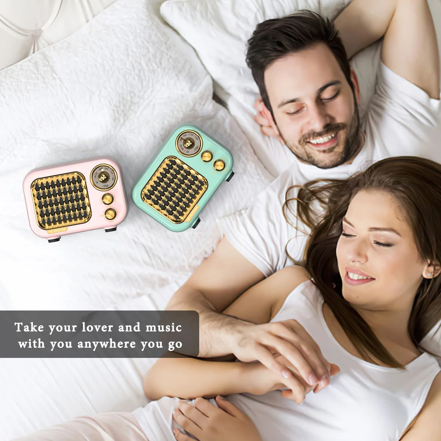 Tendak Radio Portatile FM Bluetooth 5.1 Retro, Altoparlante Hi-Fi, Batteria 1000 mAh, Supporto TF/AUX/USB