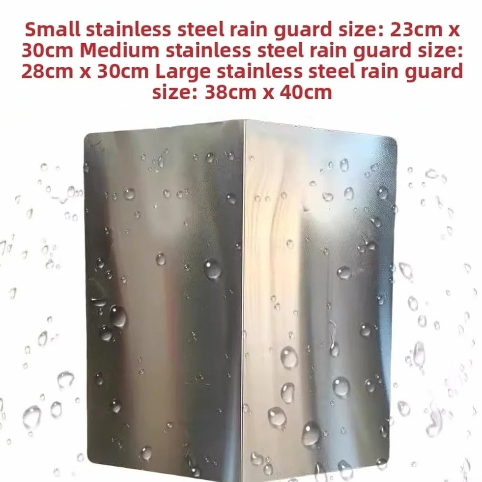 Copertura antipioggia in acciaio inox, 30 x 23 cm/30 x 28 cm/40 x 38 cm, protezione impermeabile per telecamere di sicurezza, schermo di montaggio resistente alle intemperie, design antiruggine (M)