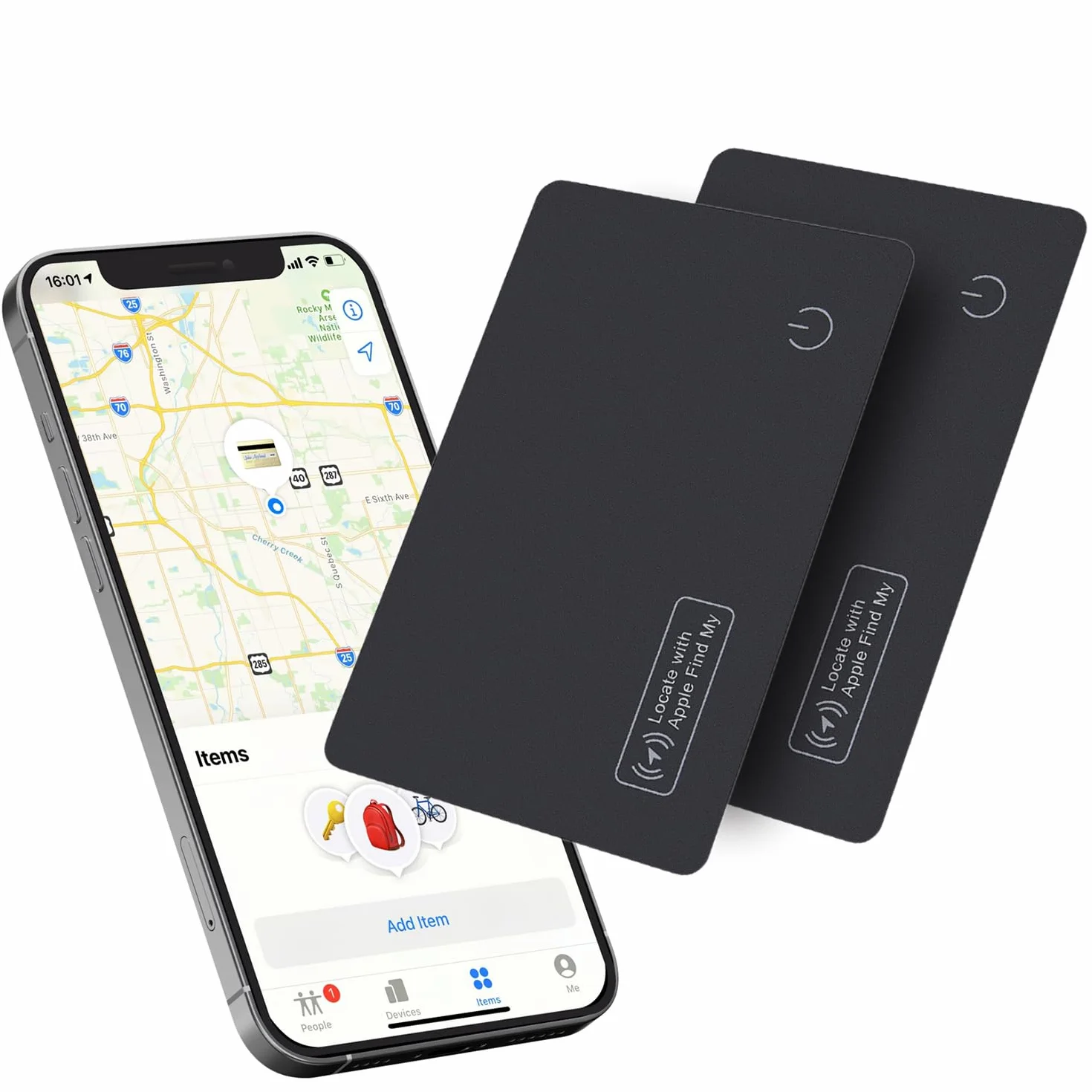 Reyke Scheda di tracciamento del Portafoglio Sottile compatibile con Apple Find My per etichette bagagli telefoni cellulari passaporti