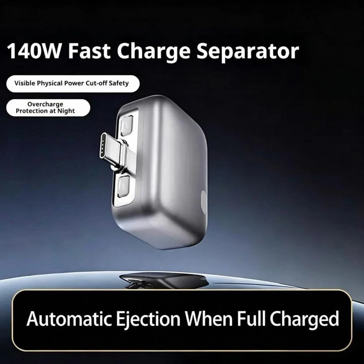 Caricabatterie intelligente Stop Charge, 140W, Spegnimento Automatico, Protezione Sovraccarico e Surriscaldamento, AI Full-Charge Disconnect, per Smartphone, Tablet e Dispositivi USB (2pcs)