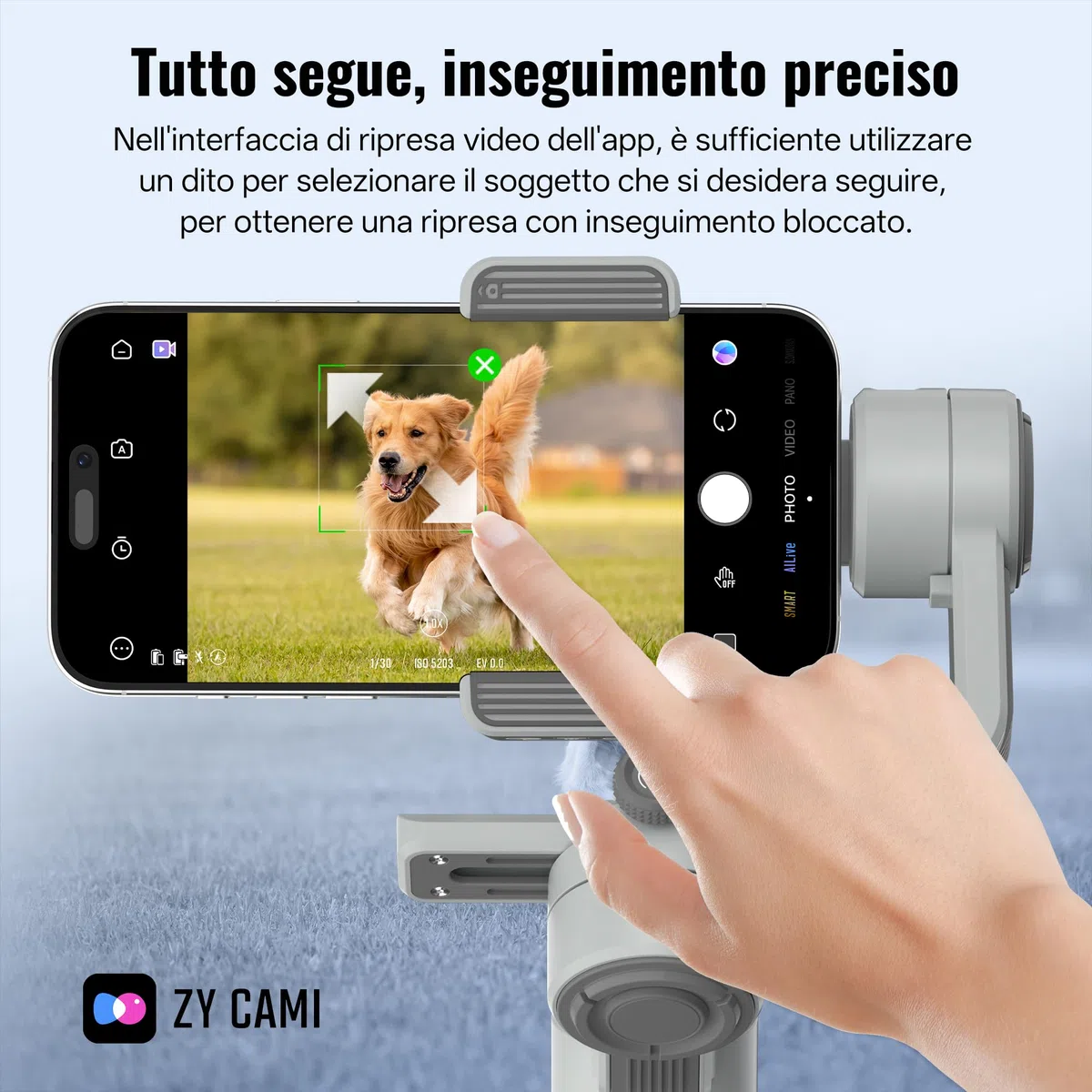 ZHIYUN CINEPEER SMOOTH 5E Combo Stabilizzatore per Smartphone, Intelligent AI Tracking, Luce di Riempimento Integrata & Magnetica, 3 Assi Gimbal, Modifica Intelligente, Carico 300g