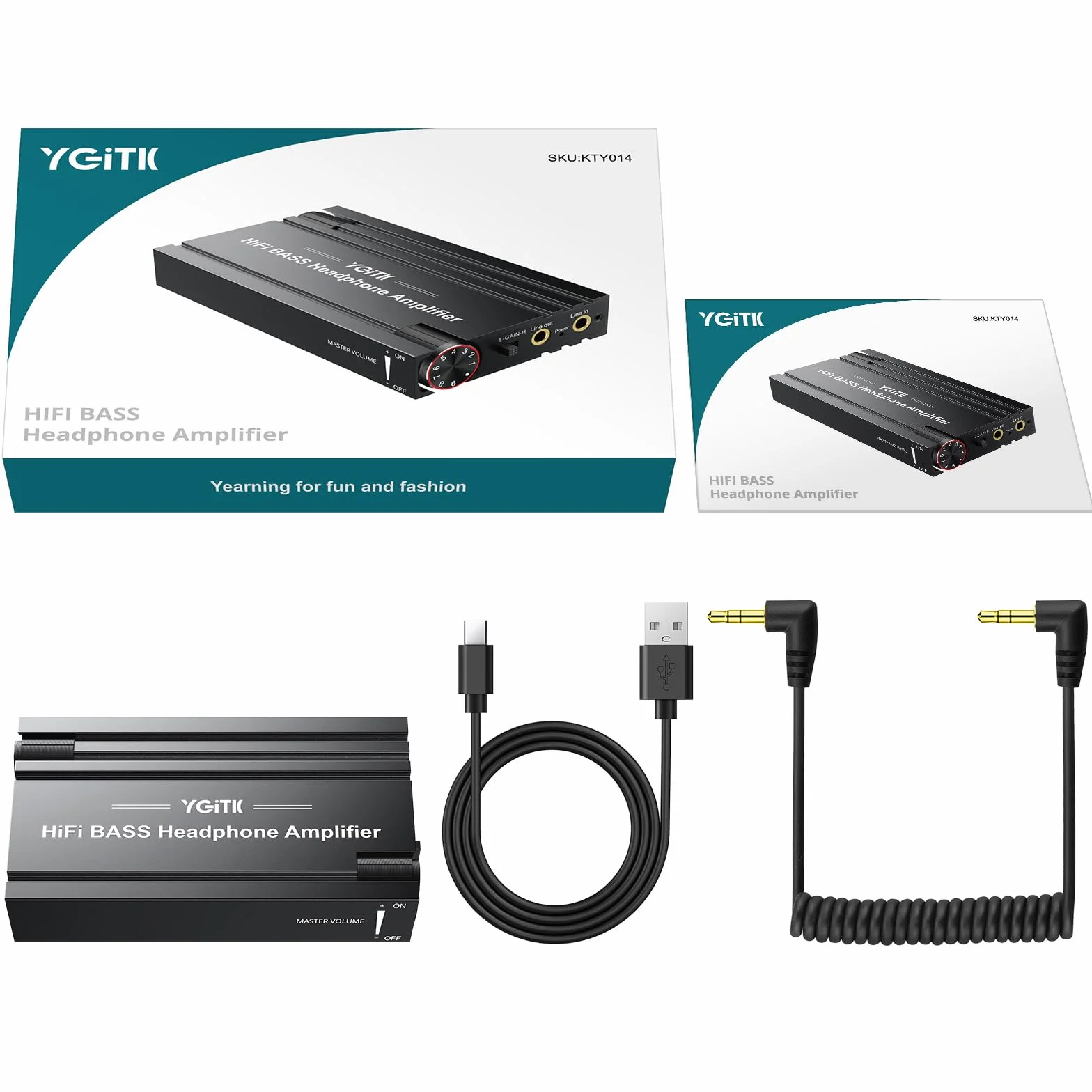 Amplificatore Cuffie Portatile Hi-Fi 16-600Ω Guadagno Regolabile Bassi Migliorati Ricaricabile Compatibile MP3 Smartphone Laptop