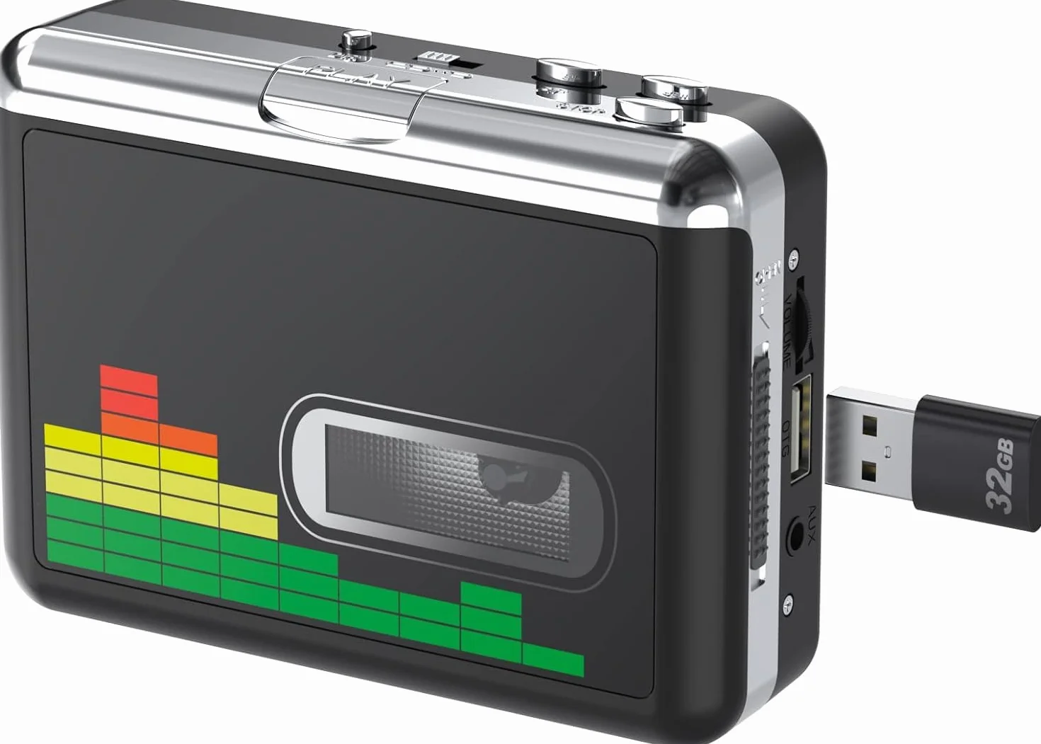 Lettore cassette USB convertitore MP3 portatile con cuffie