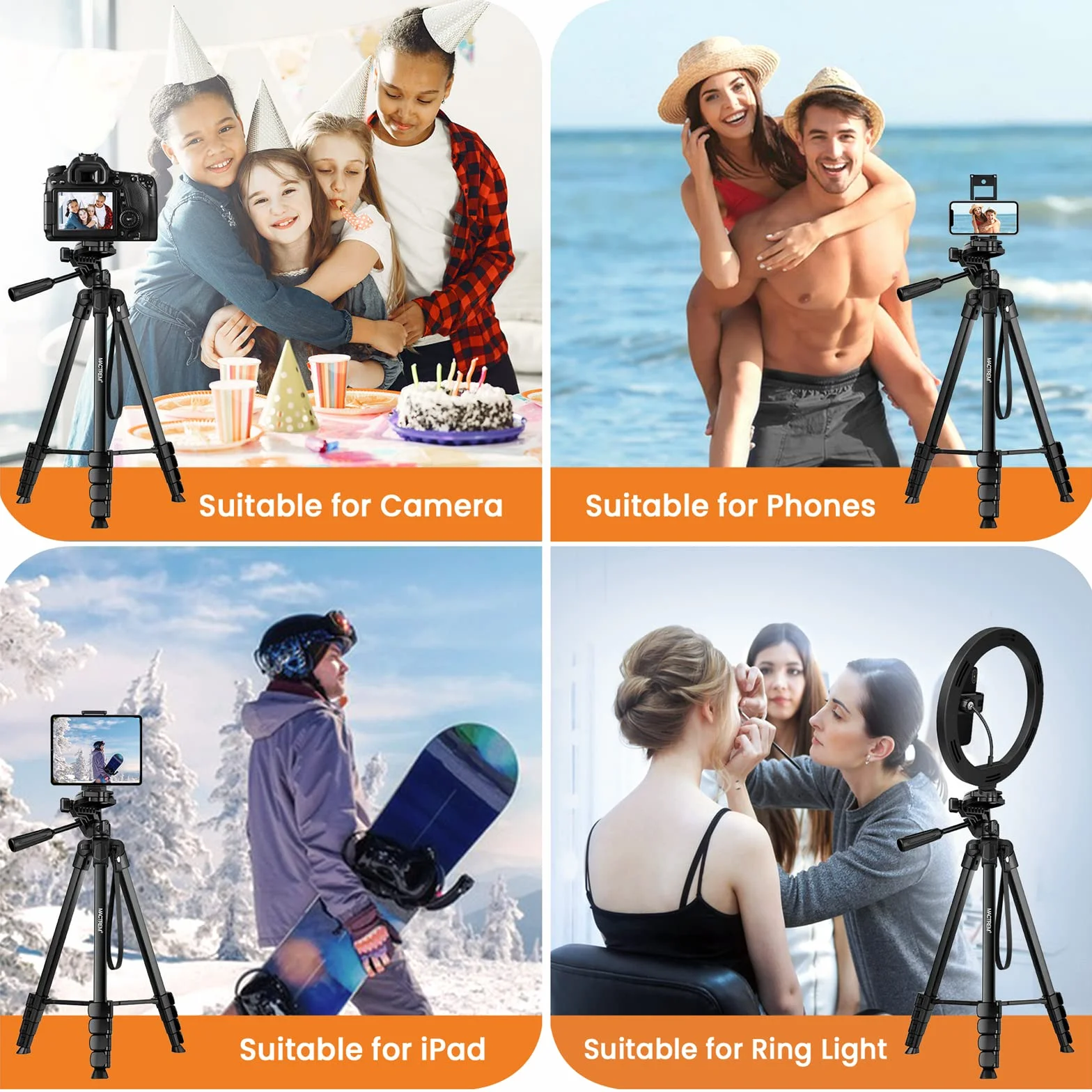 Treppiede Smarthphone, Nuovo 172cm/67in Treppiedi Fotocamera Cavalletto Smartphone per iPhone/Samsung/Huawei/iPad/Reflex, Cavalletto Telefono con Supporto Telefono e Telecomando Bluetooth