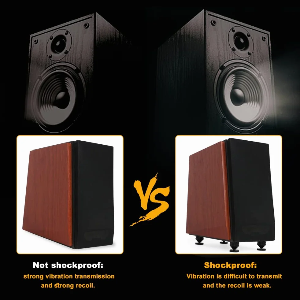 Set di 8 Punte per Altoparlante HiFi, Piedini in Lega di Alluminio, Supporto Nero
