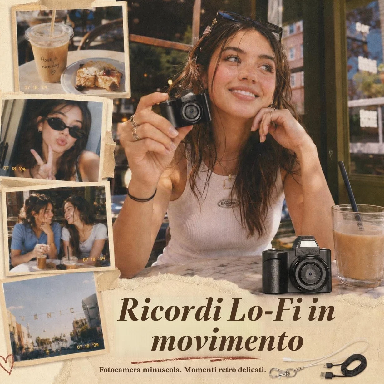 Mini Fotocamera Digitale - Maxmango 1,3'' 1080P Mini Macchina Fotografica Digitale, Macchina Fotografica Tascabile Portachiavi con 64 GB, per Viaggi, Vlogging e Intrattenimento, per Regali