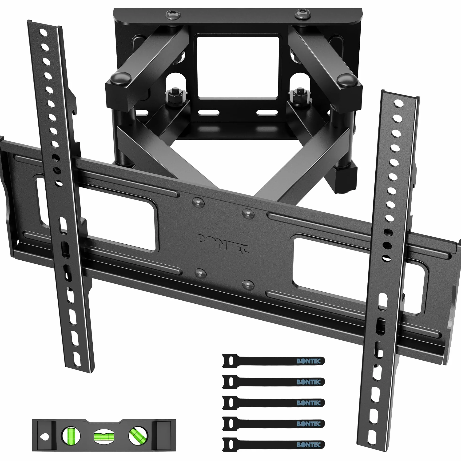 BONTEC Supporto TV Parete Inclinazione Girevole Doppio Braccio 23-70 inch 45kg VESA 400x400mm