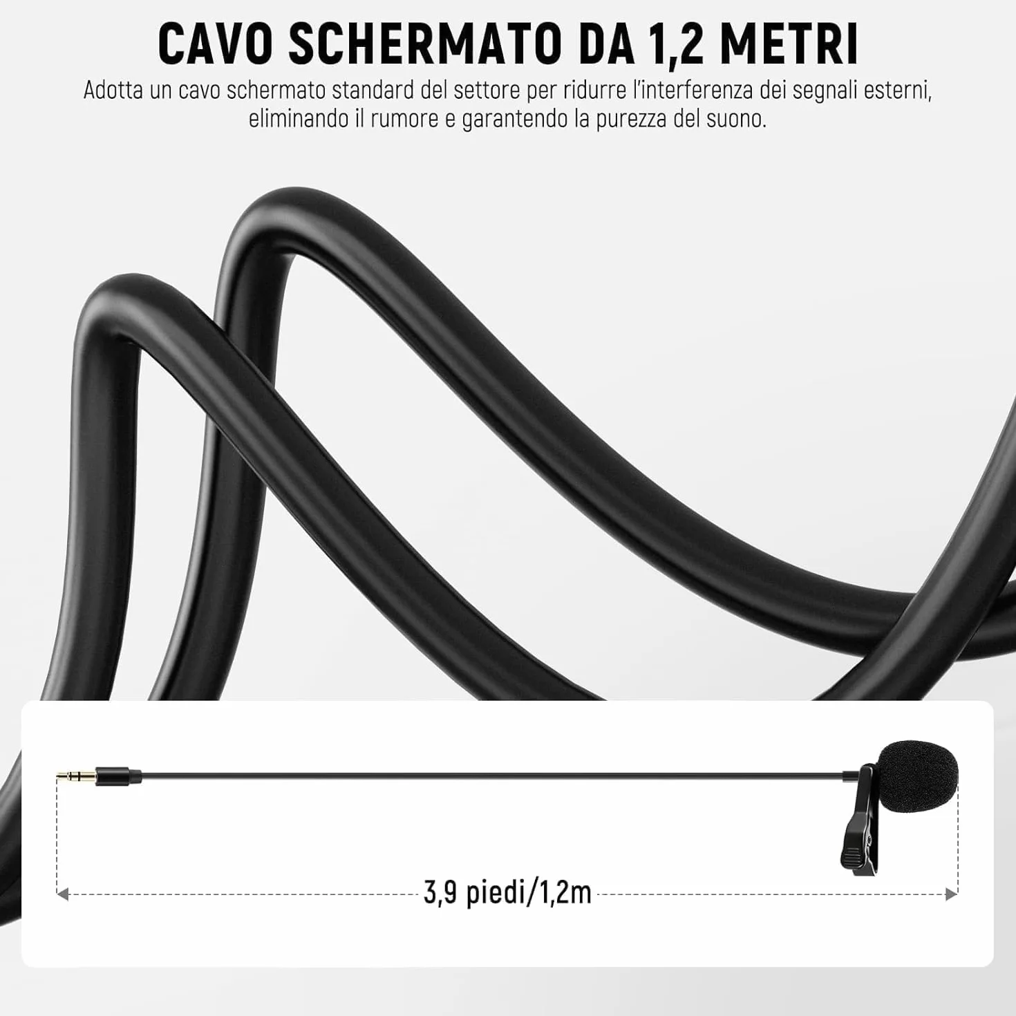 NEEWER Confezione da 2 microfoni Lavalier da bavero Compatibile con DJI Rode Wireless GO II Wireless Pro microfono wireless, 3,5 mm TRS omnidirezionale a condensatore cablato con clip per YouTube Live