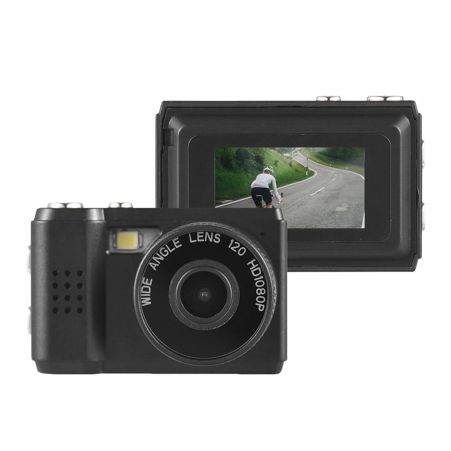 Andoer Mini Fotocamera Digitale, 1080P, Compatta, Con Schermo LCD, Rosa/Nero, Per Bambini, Adolescenti, Anziani, Principianti