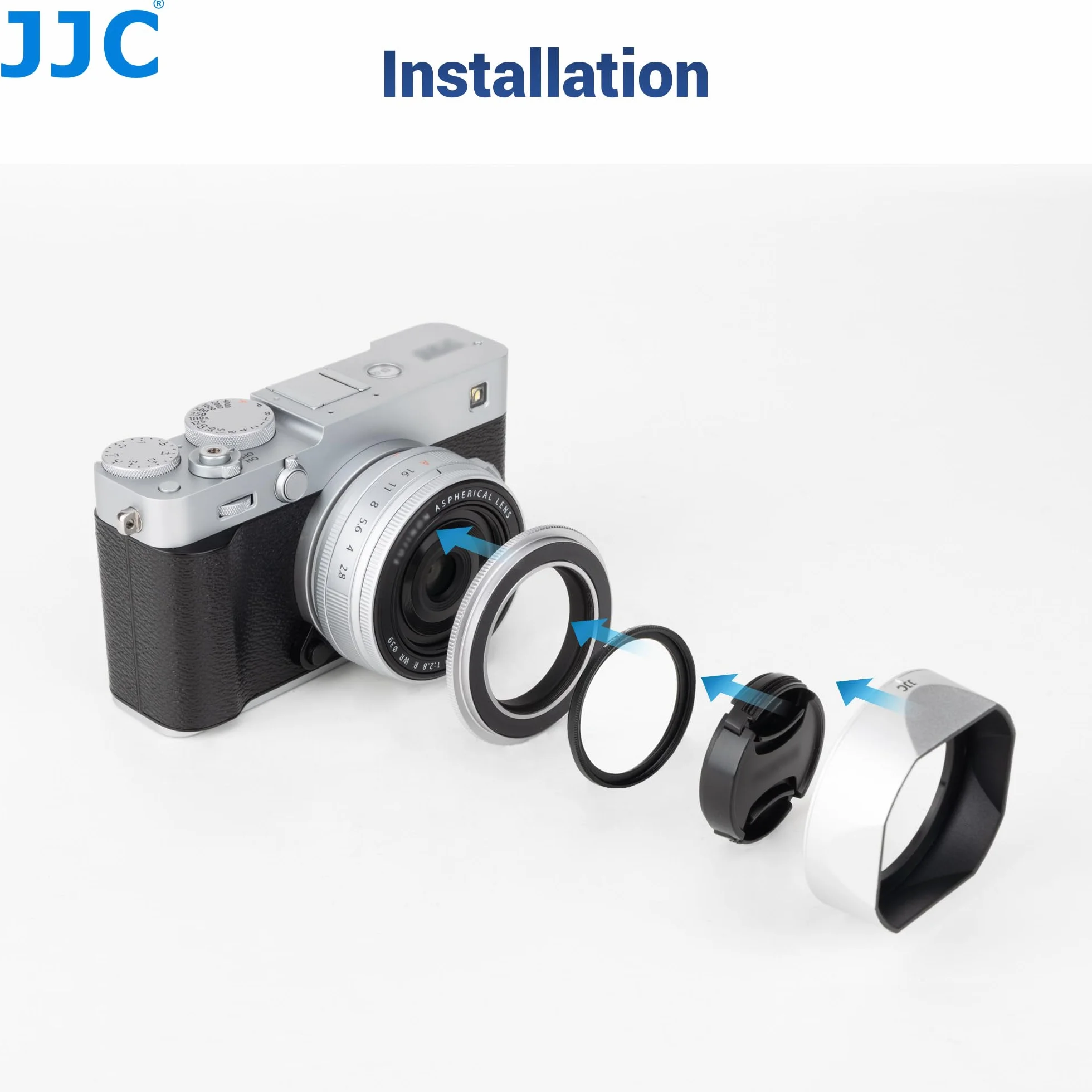 JJC Paraluce per X-E5 con anello adattatore magnetico compatibile con Fujifilm XF 23 mm F2.8 R WR, XF 27 mm F2.8 R WR, XF27 mm F/2.8, compatibile con filtro da 39 mm e copriobiettivo, sostituisce
