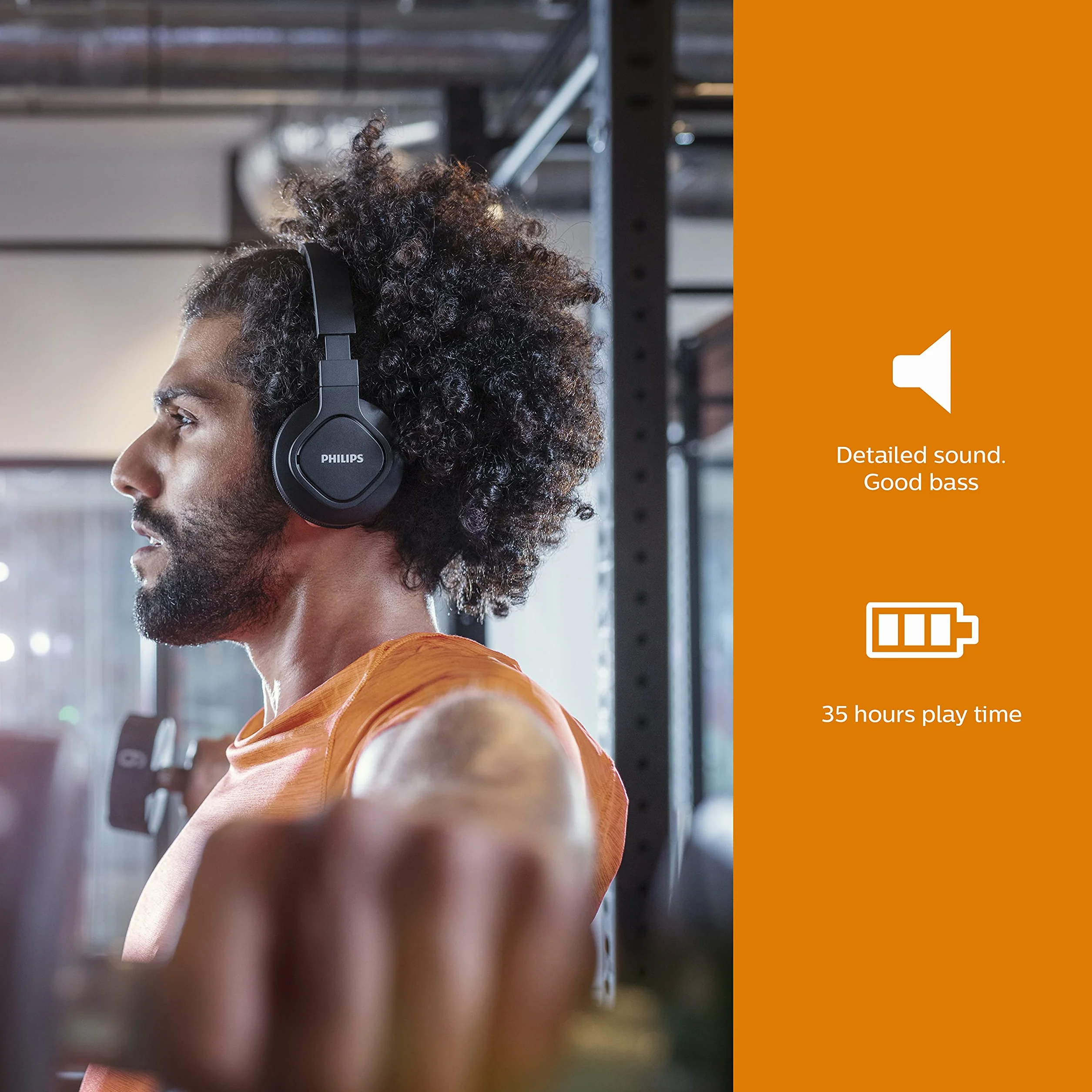 Philips A4216BK/00 On-Ear Cuffie Sportive Wireless, Driver 40 mm, 35 Ore di Riproduzione/On Ear, Protezione IP55, Cuscinetti Rinfrescanti e Lavabili, Nero, One Size, Nuova Versione, Go Sports