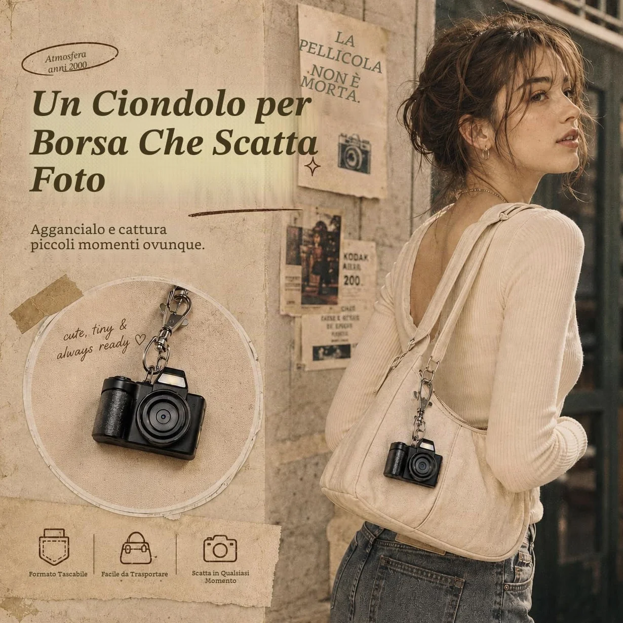 Mini Fotocamera Digitale - Maxmango 1,3'' 1080P Mini Macchina Fotografica Digitale, Macchina Fotografica Tascabile Portachiavi con 64 GB, per Viaggi, Vlogging e Intrattenimento, per Regali