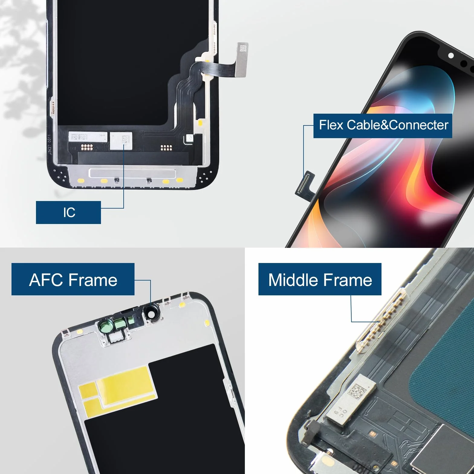 DTD Schermo per iPhone 13, 6,1-Pollice Display FHD e Sostituzione Touch Screen True Tone Programmabile, Face ID compatibile con A2482/ A2631/ A2634/ A2635/ A2633